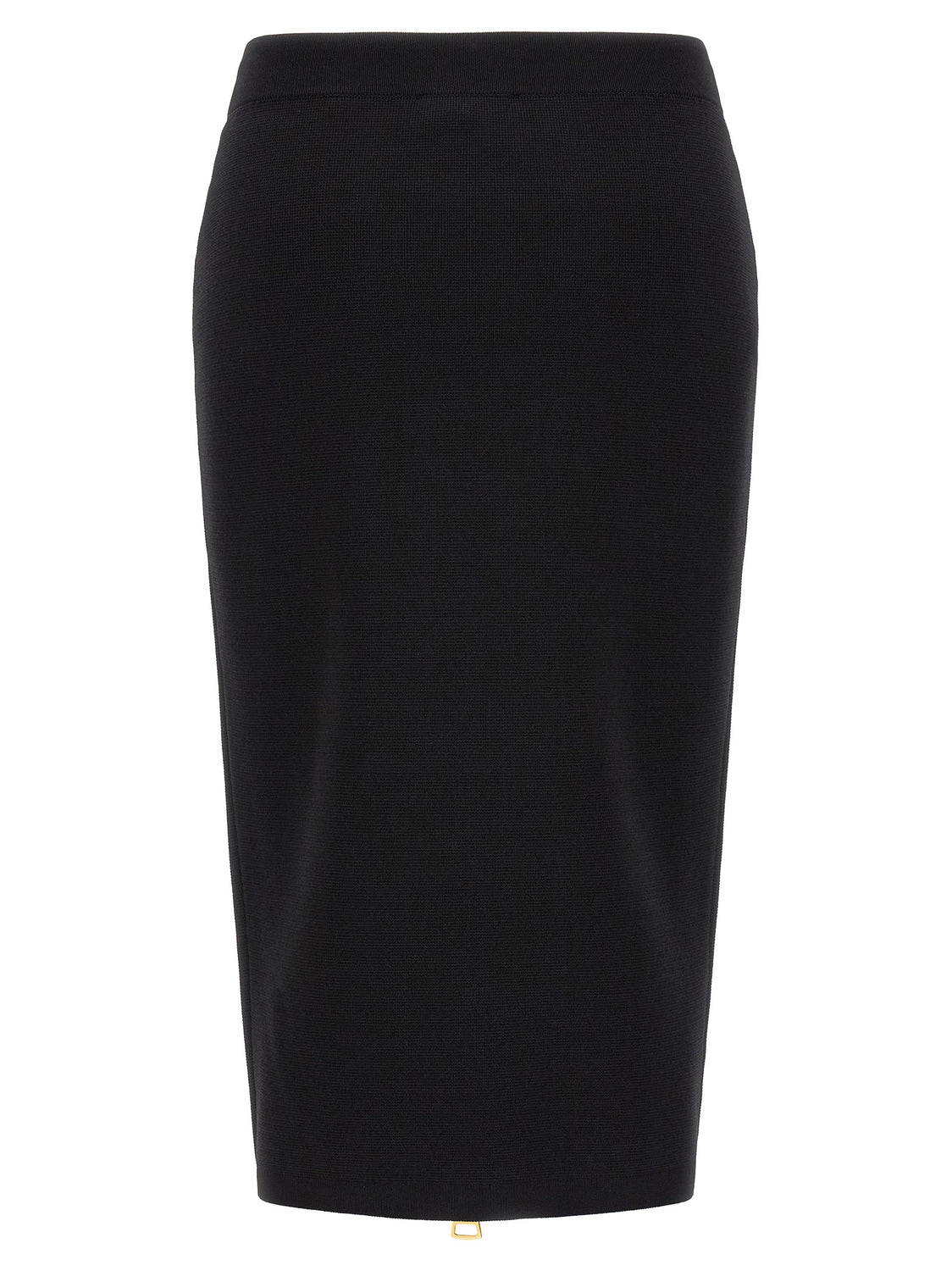 Black Viscose Midi Skirt