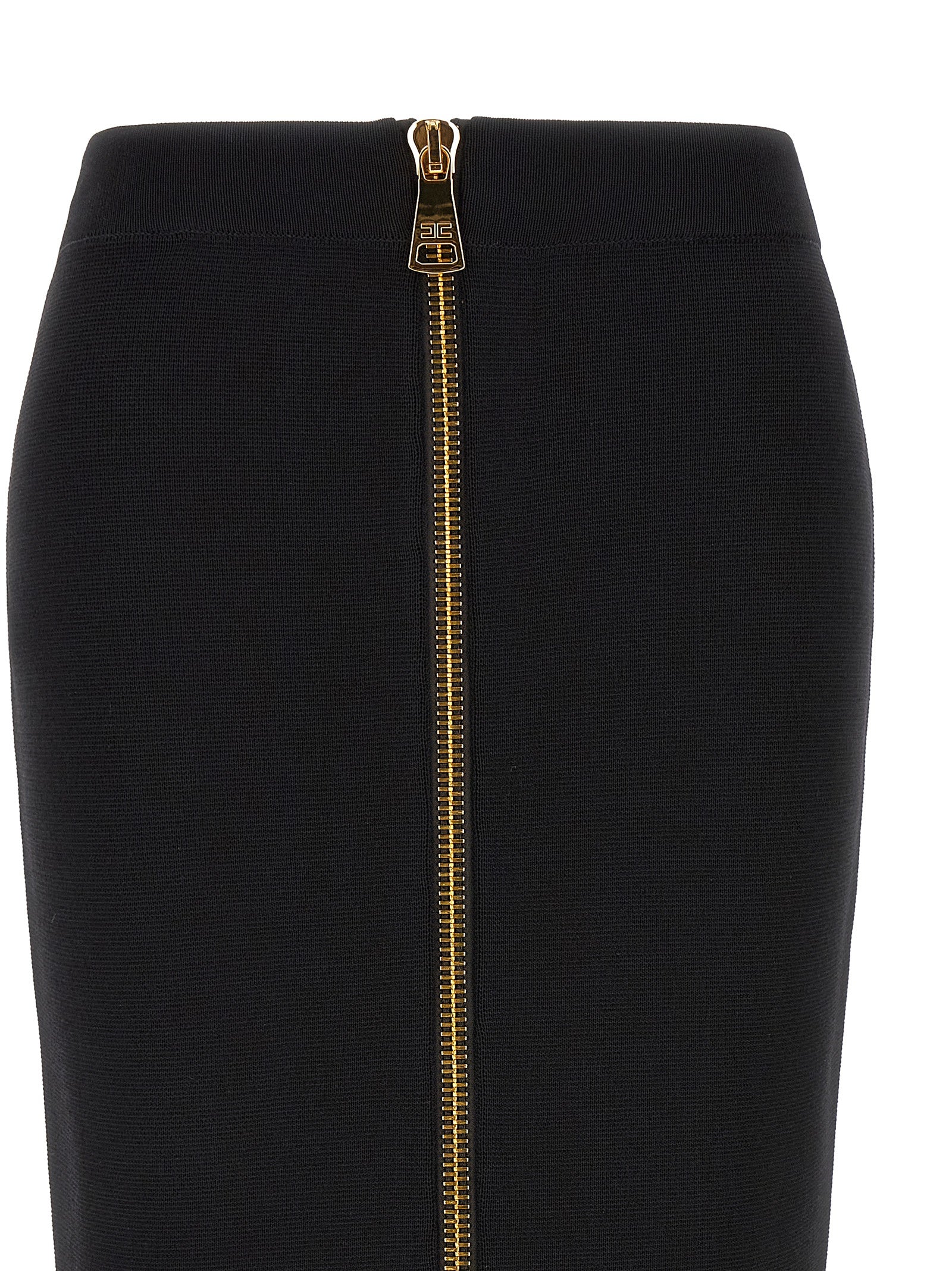 Black Viscose Midi Skirt