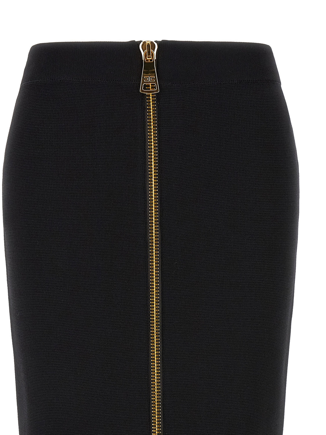 Black Viscose Midi Skirt