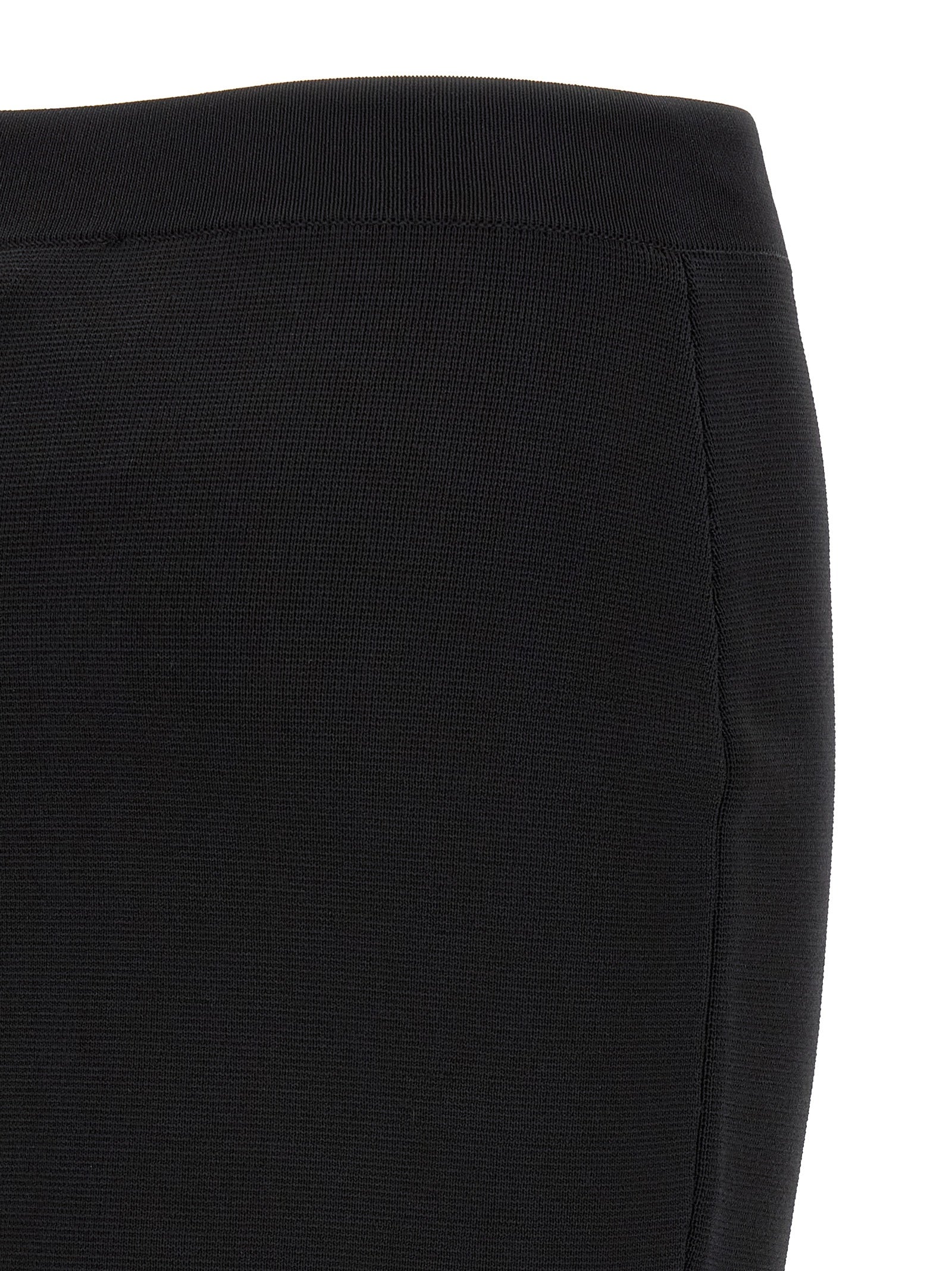 Black Viscose Midi Skirt