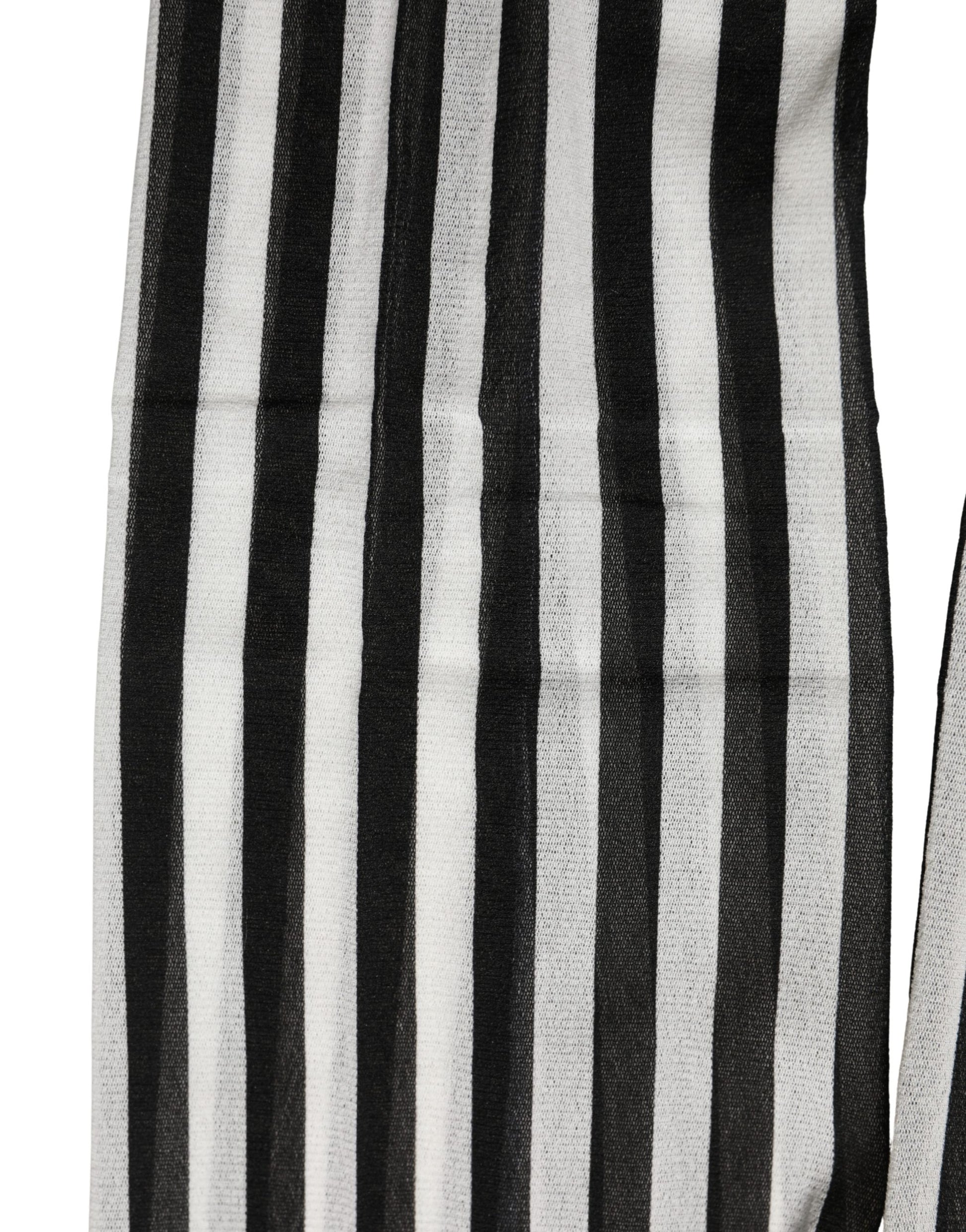 Black White Stripes Tights Stocking Pantyhose Socks