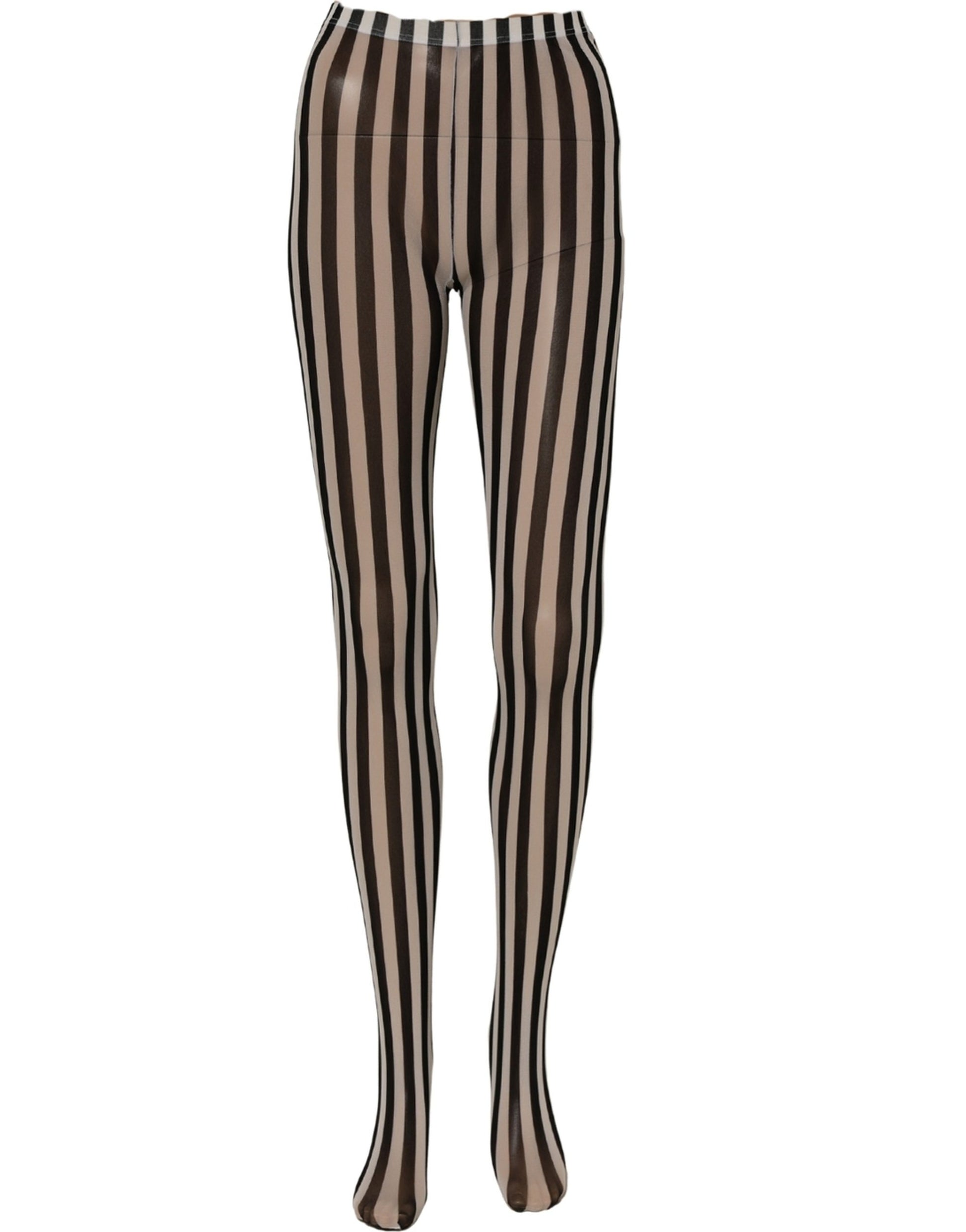 Black White Stripes Tights Stocking Pantyhose Socks