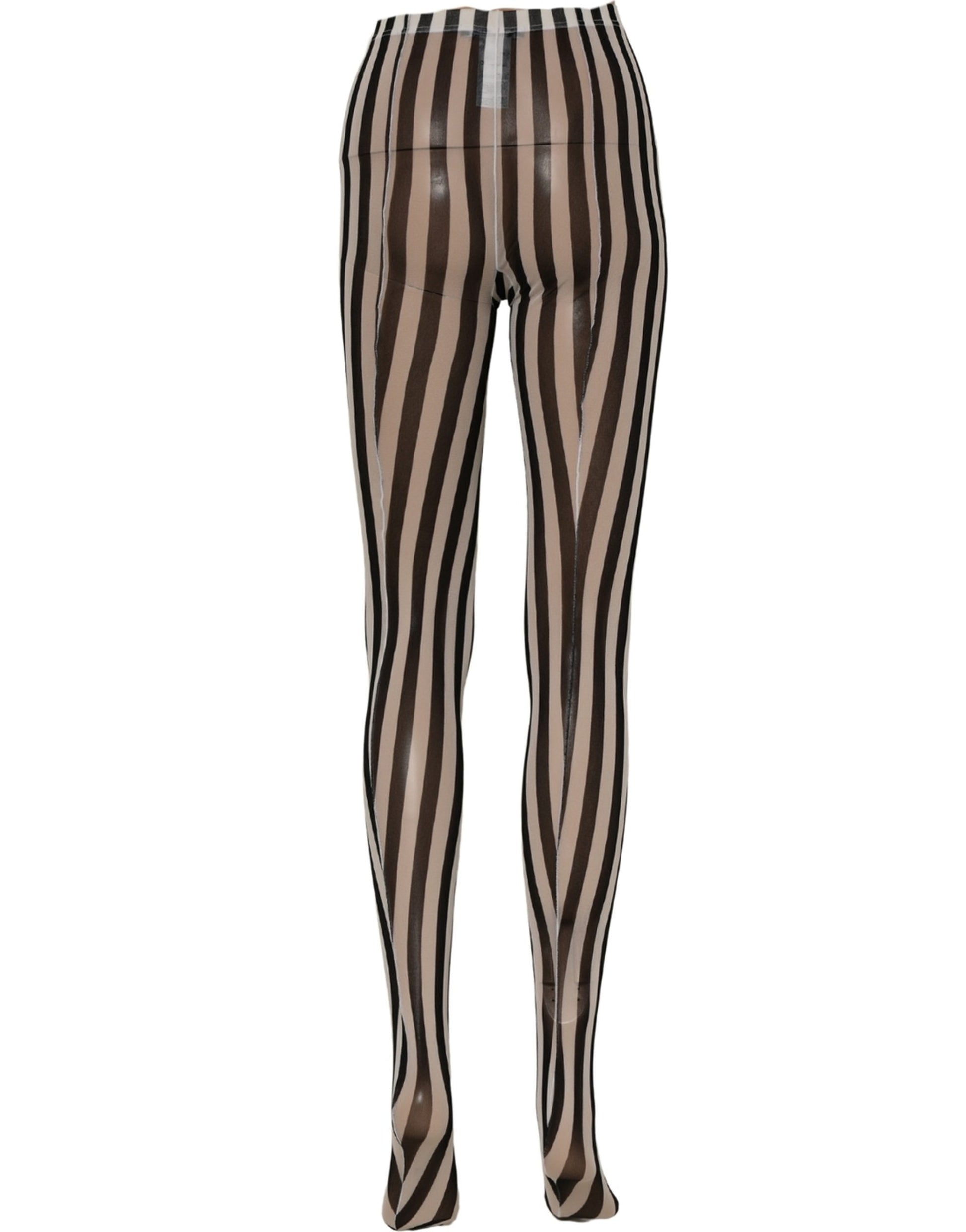 Black White Stripes Tights Stocking Pantyhose Socks