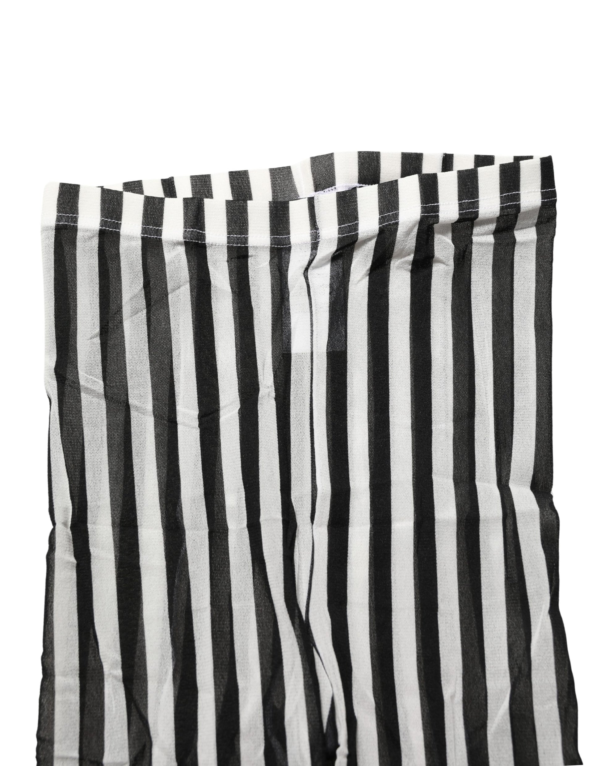 Black White Stripes Tights Stocking Pantyhose Socks
