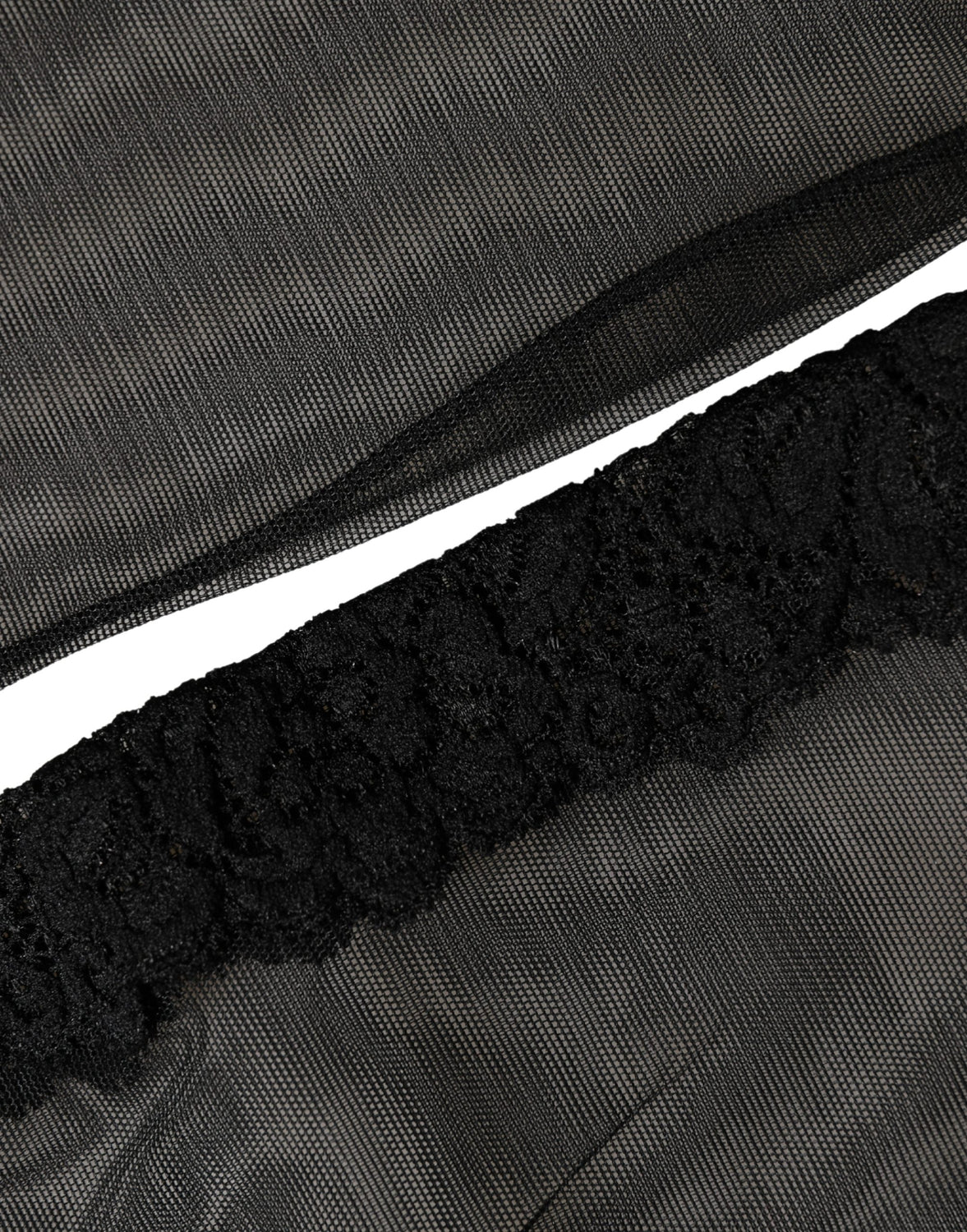 Black Nylon Mesh Sheer Calf Long Accessory Socks