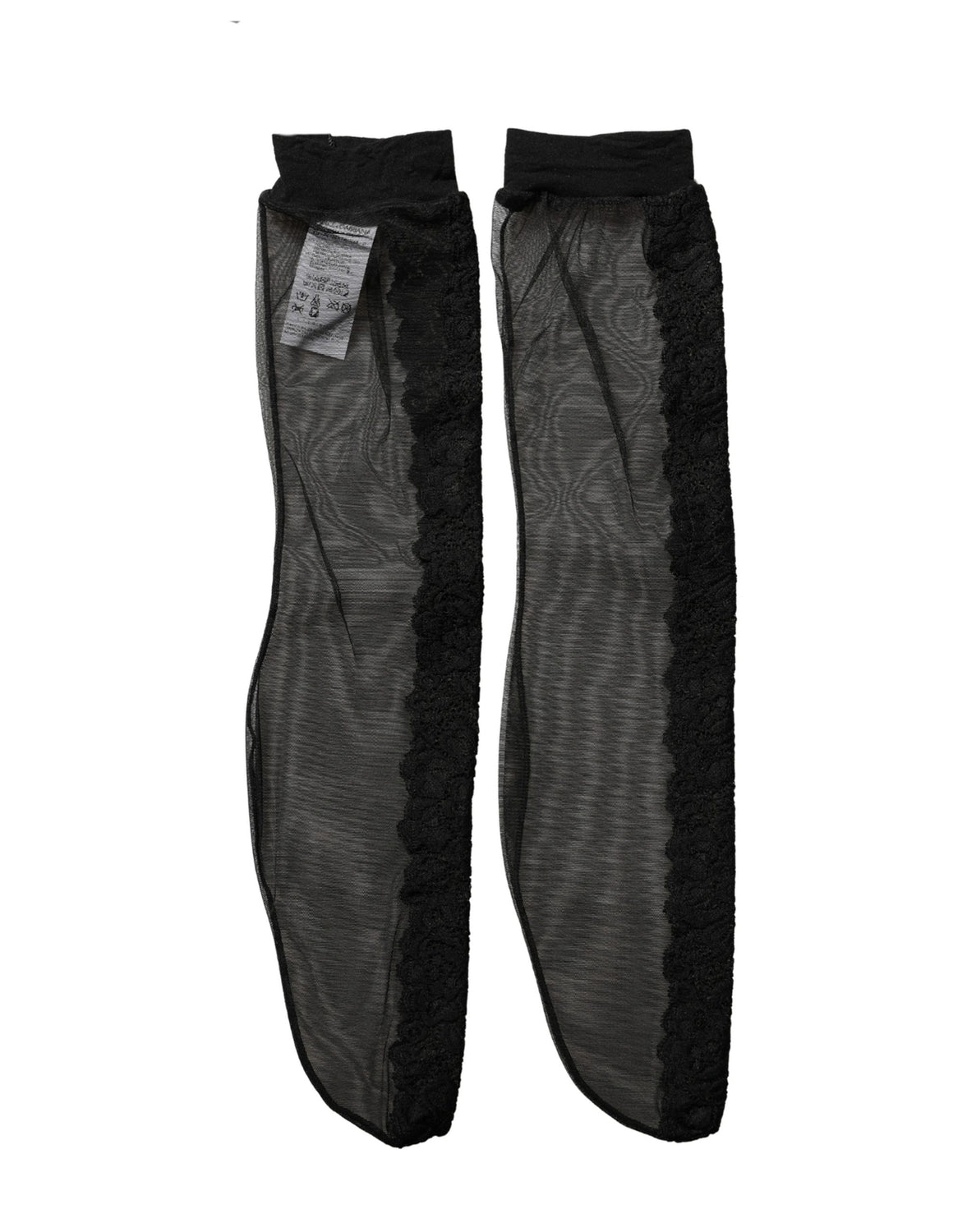 Black Nylon Mesh Sheer Calf Long Accessory Socks
