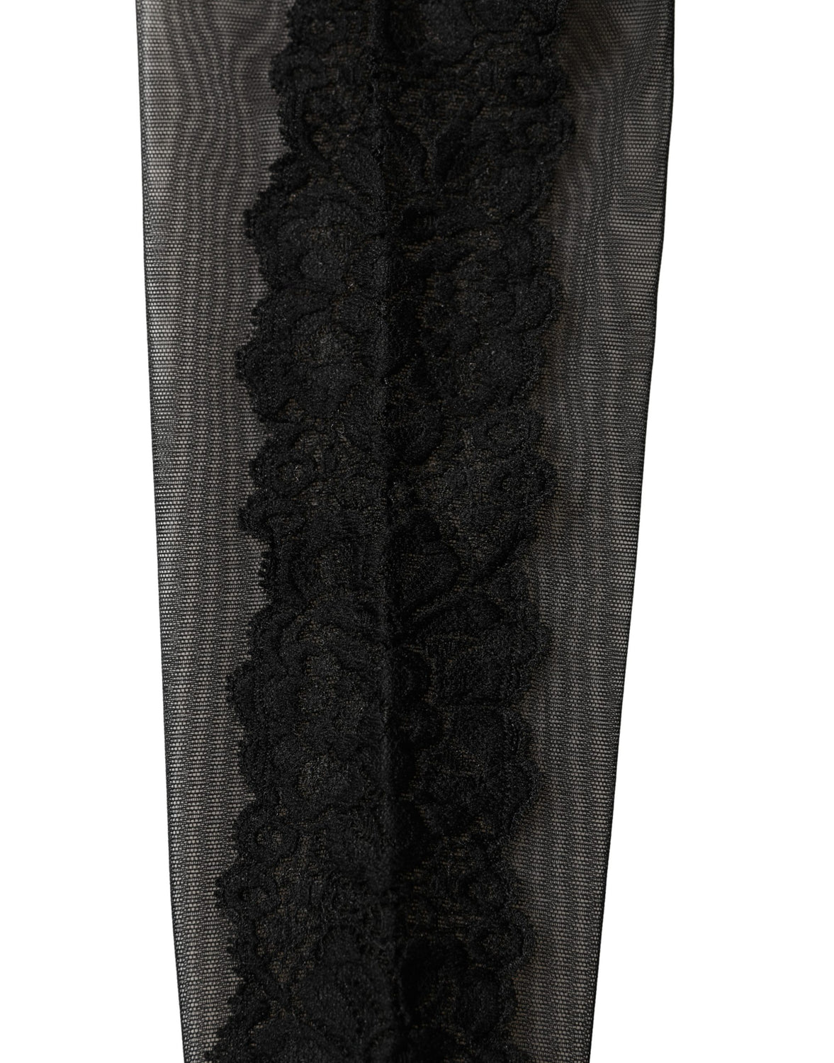 Black Nylon Mesh Sheer Calf Long Accessory Socks