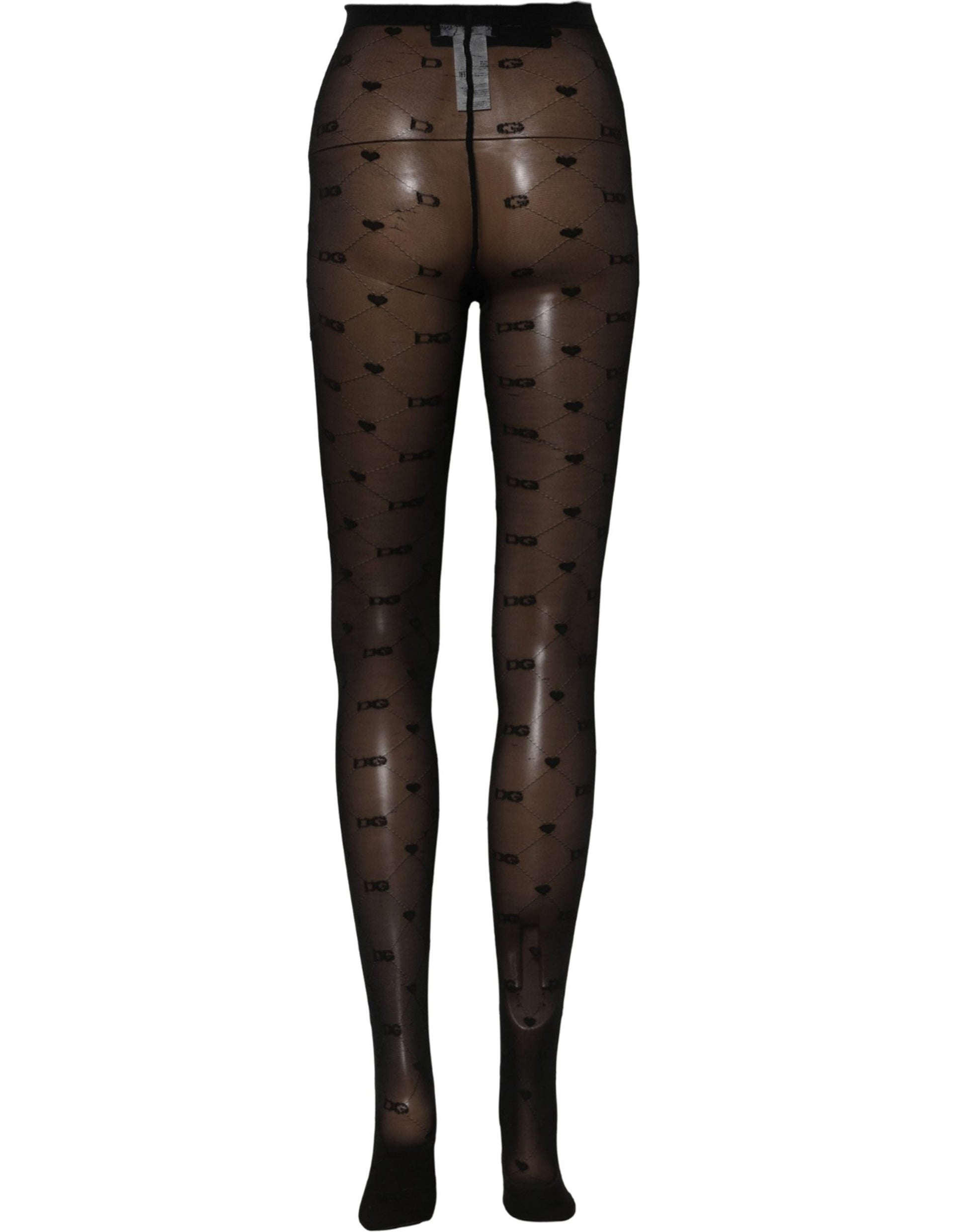 Black Nylon Logo Tights Stocking Pantyhose Socks