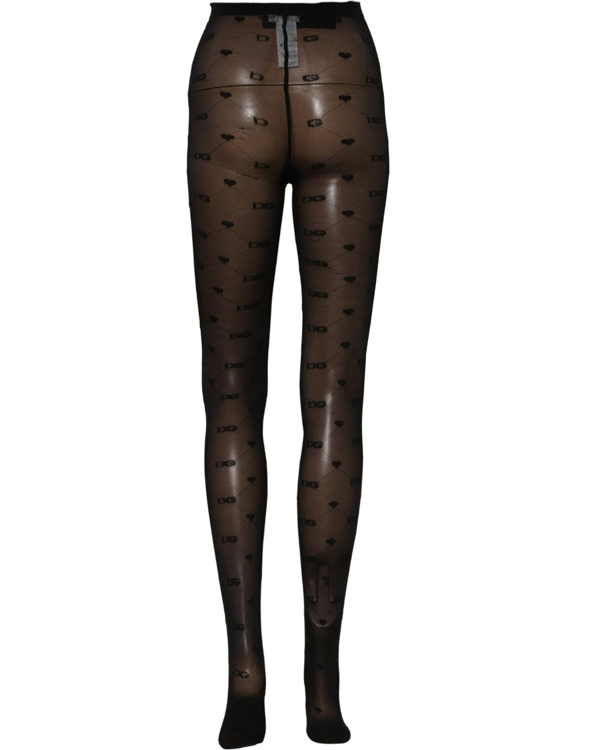 Black Nylon Logo Tights Stocking Pantyhose Socks