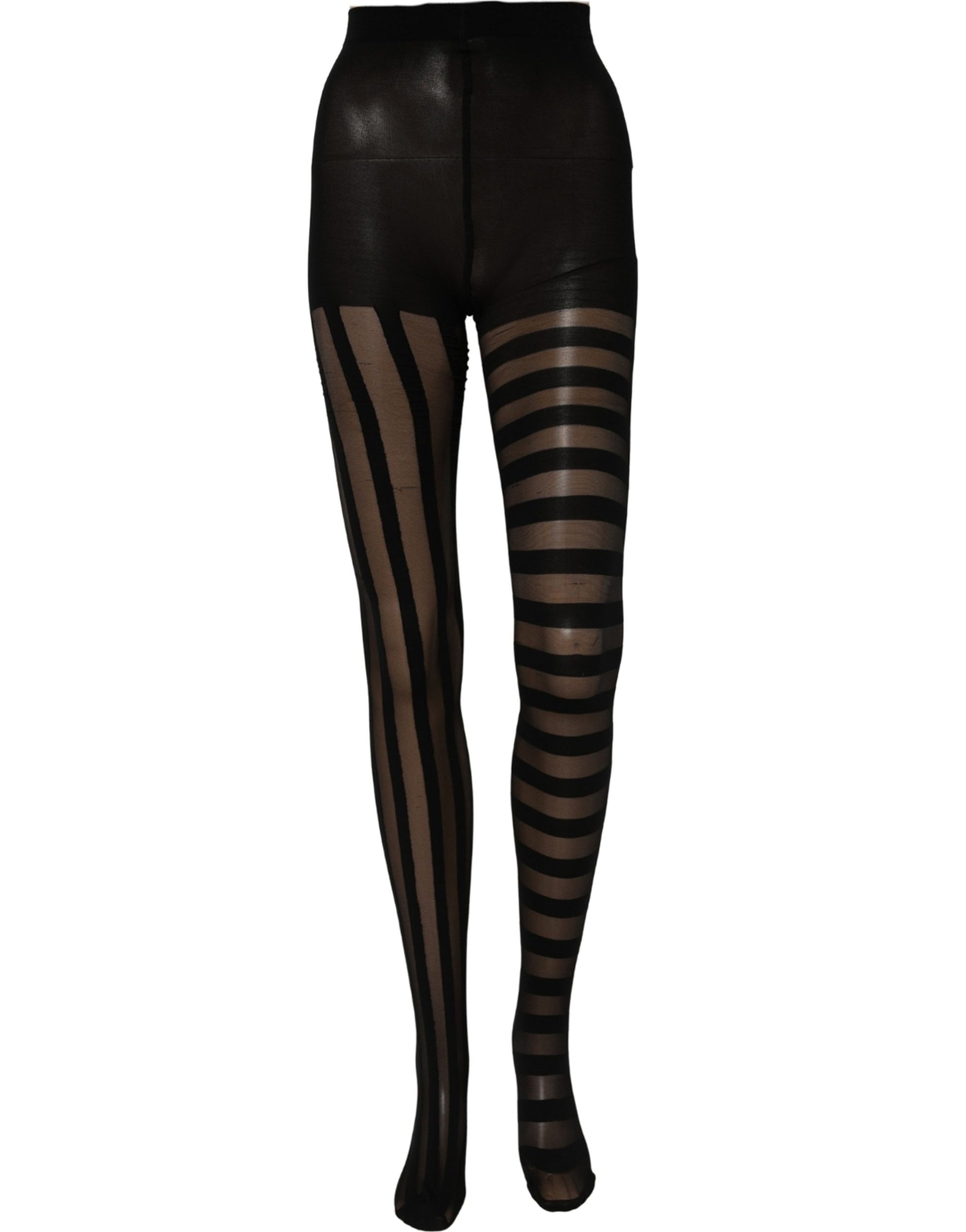 Black Nylon Stripes Tights Stockings Pantyhose Socks