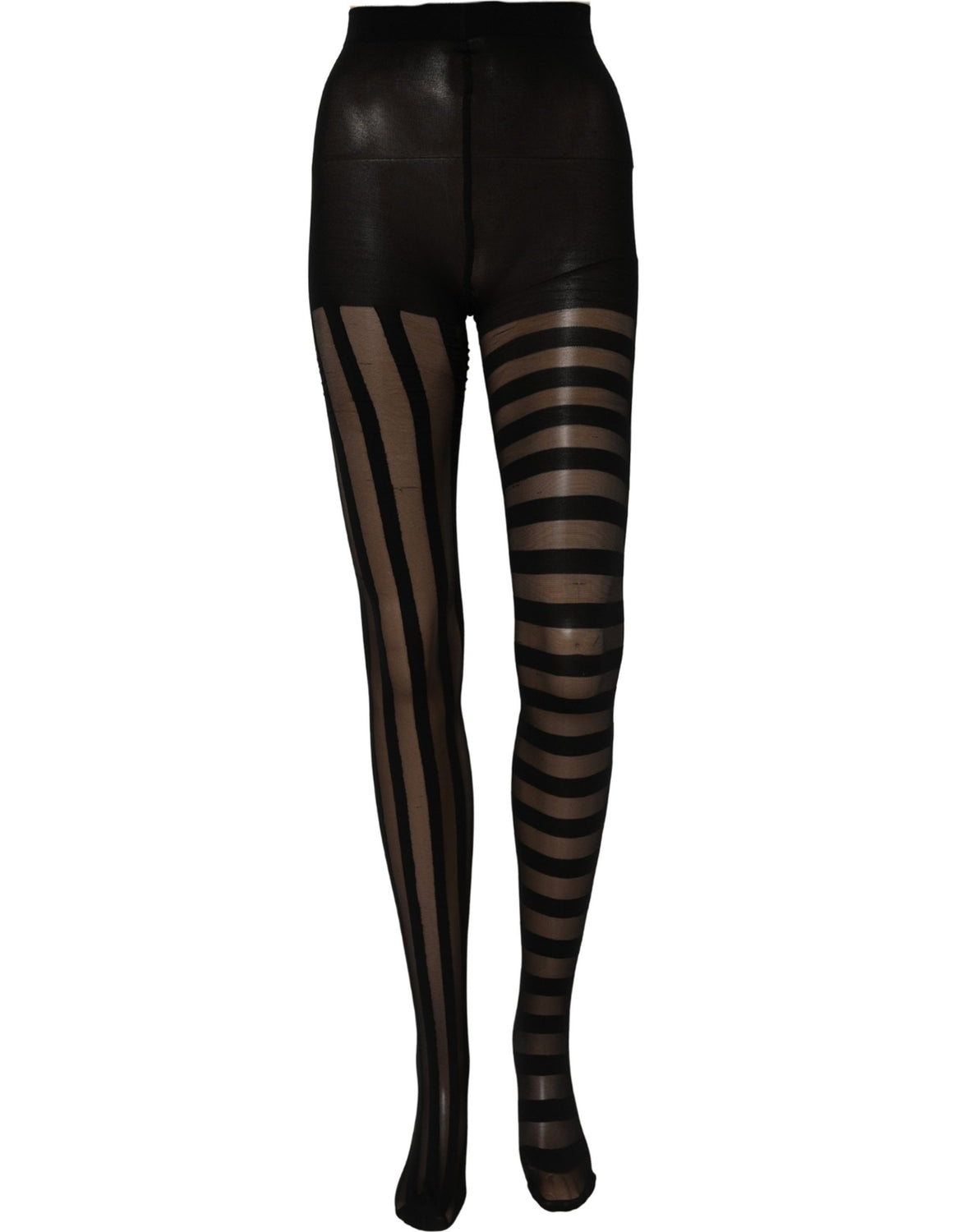 Black Nylon Stripes Tights Stockings Pantyhose Socks