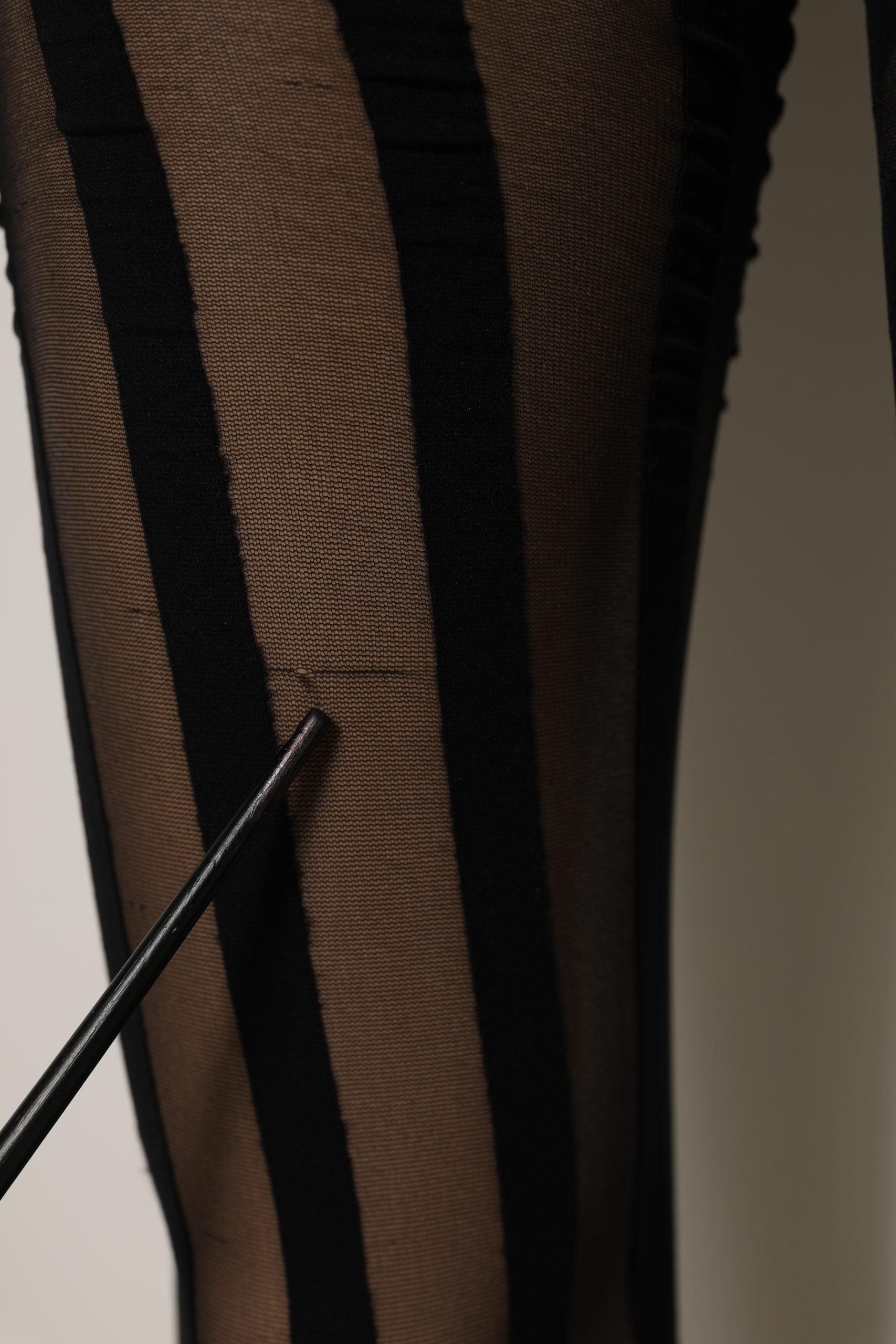 Black Nylon Stripes Tights Stockings Pantyhose Socks