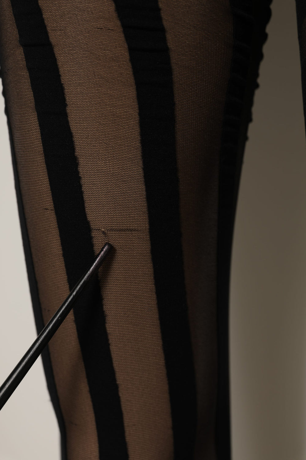 Black Nylon Stripes Tights Stockings Pantyhose Socks