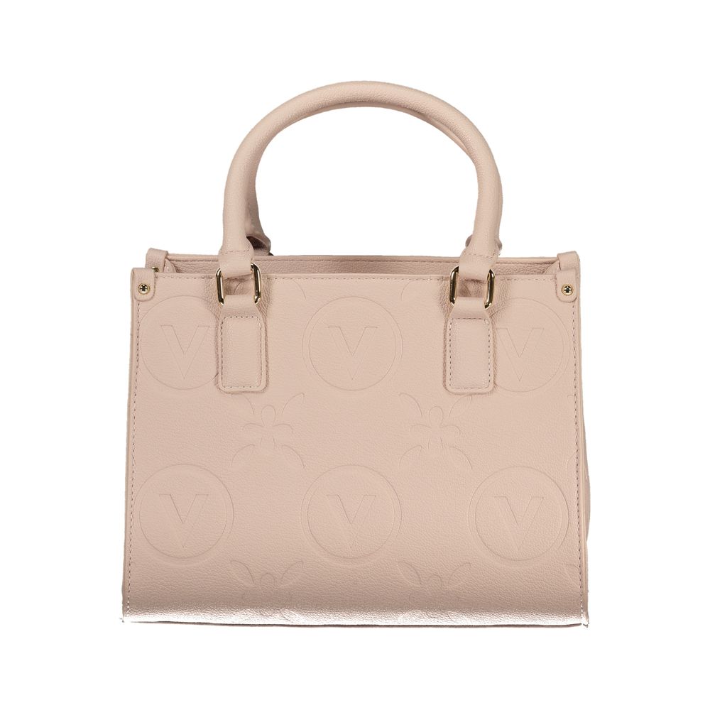 Pink Polyurethane Women's Bag with Handles