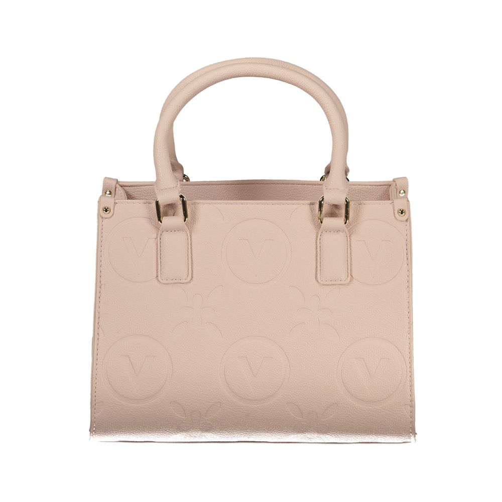 Pink Polyurethane Women's Bag with Handles