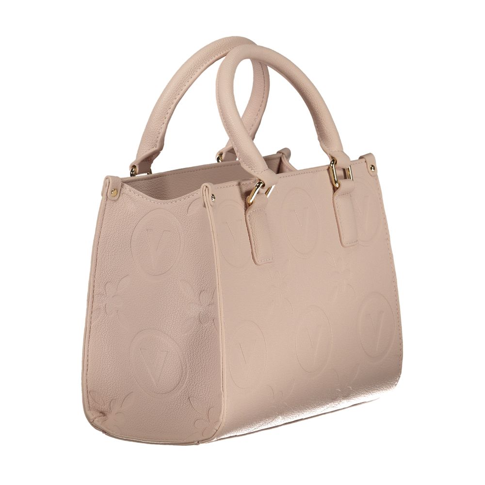 Pink Polyurethane Women's Bag with Handles