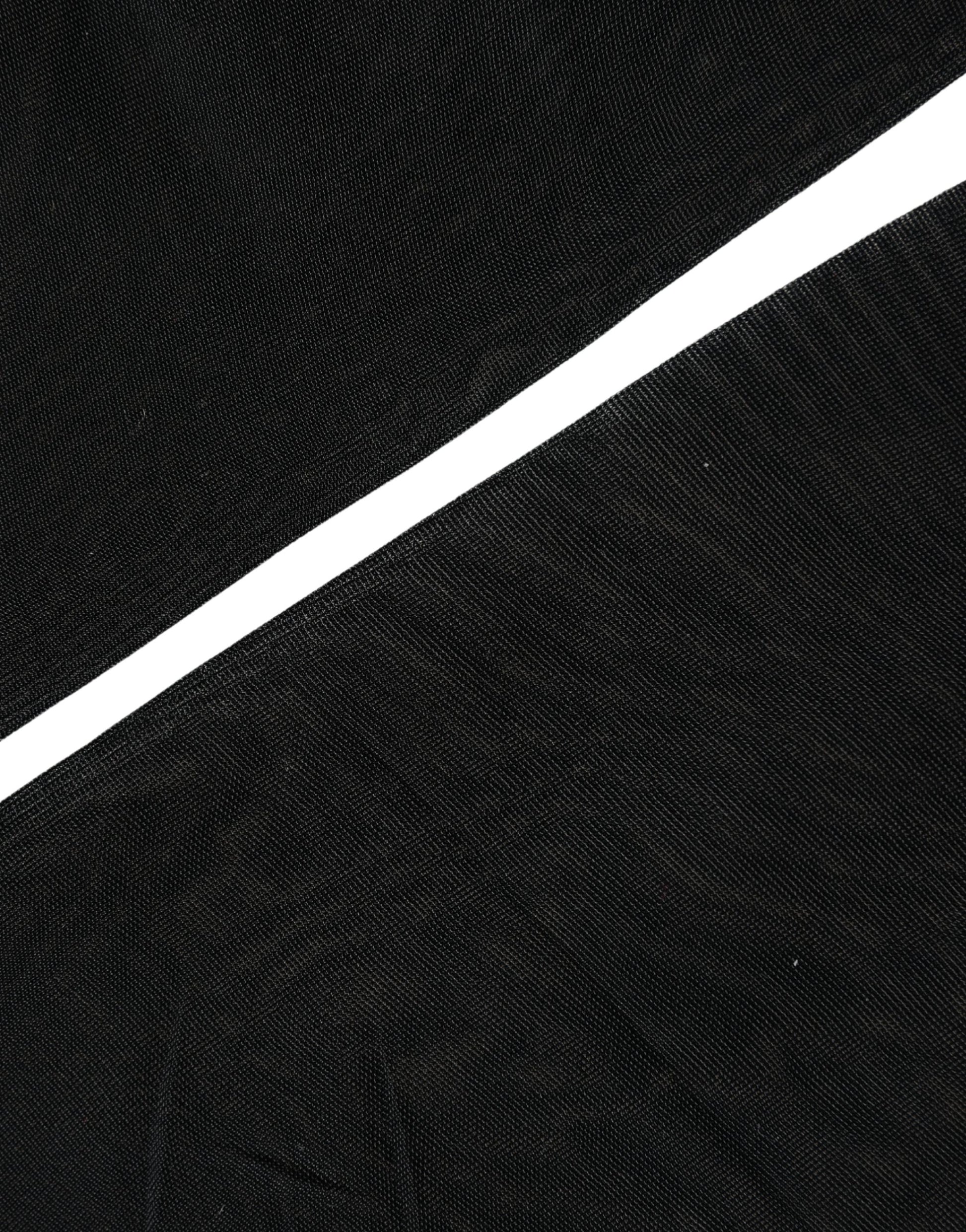 Black Nylon Logo Calf Long Women Accessory Socks