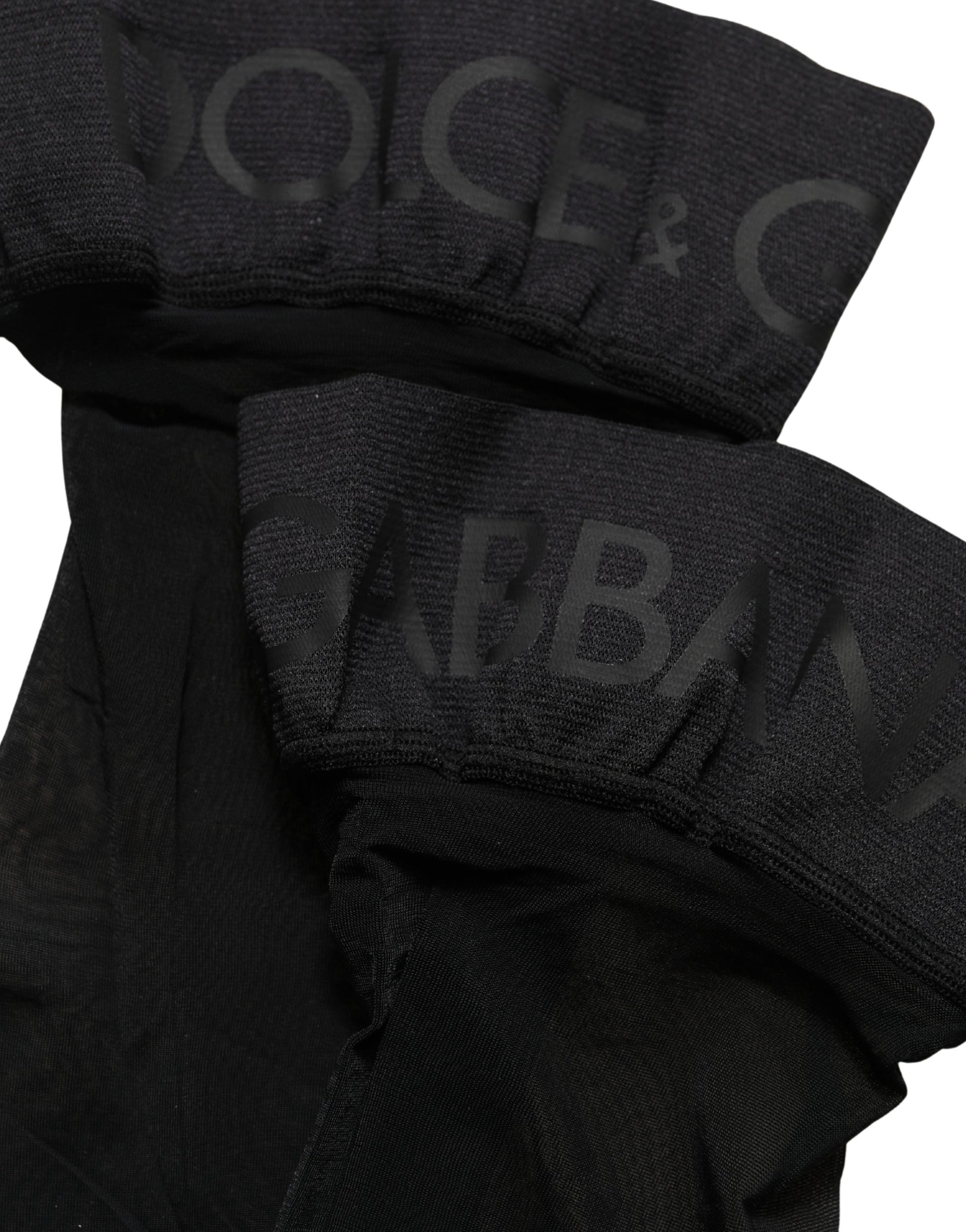 Black Nylon Logo Calf Long Women Accessory Socks