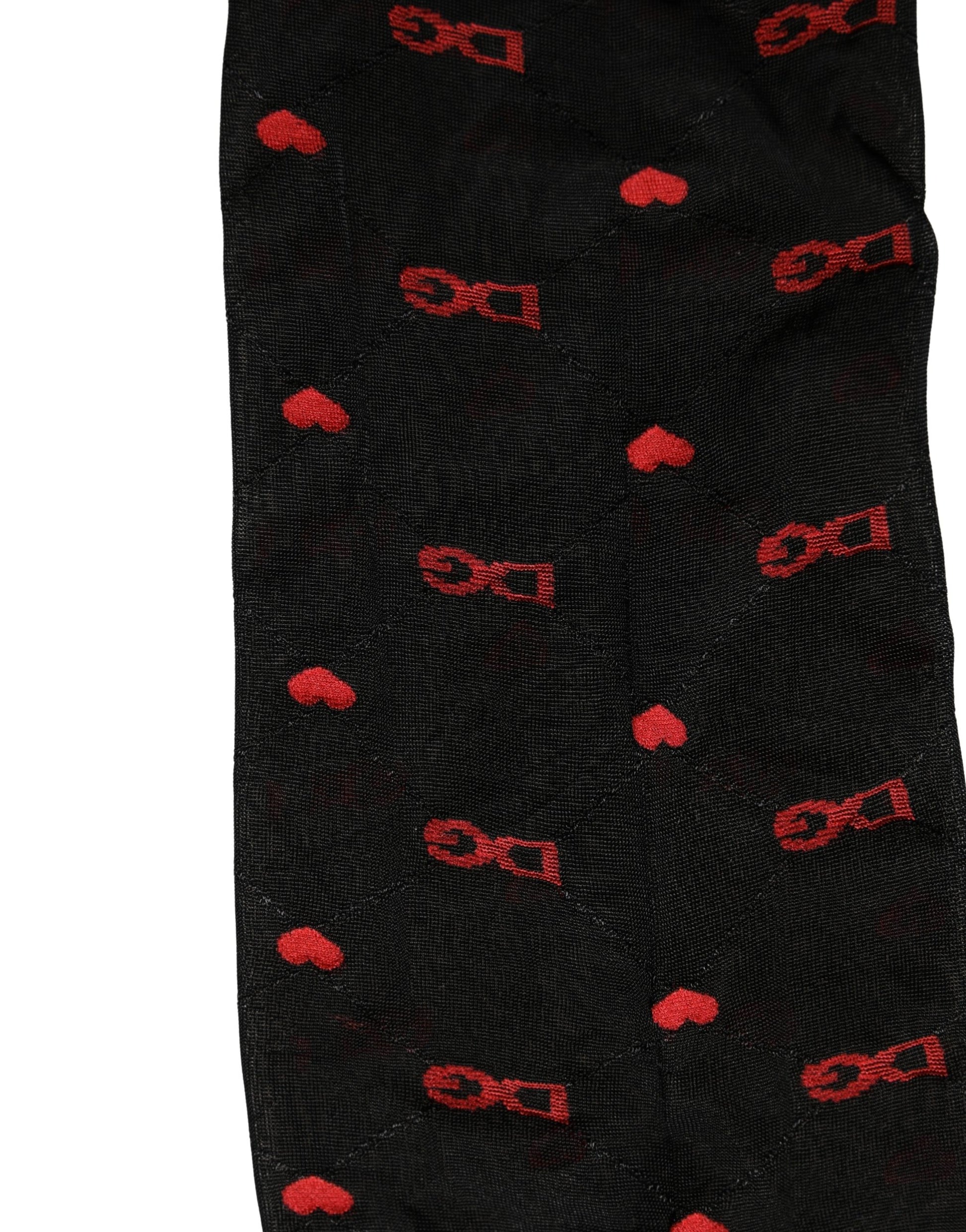 Black Nylon Hearts Tights Stocking Pantyhose Socks