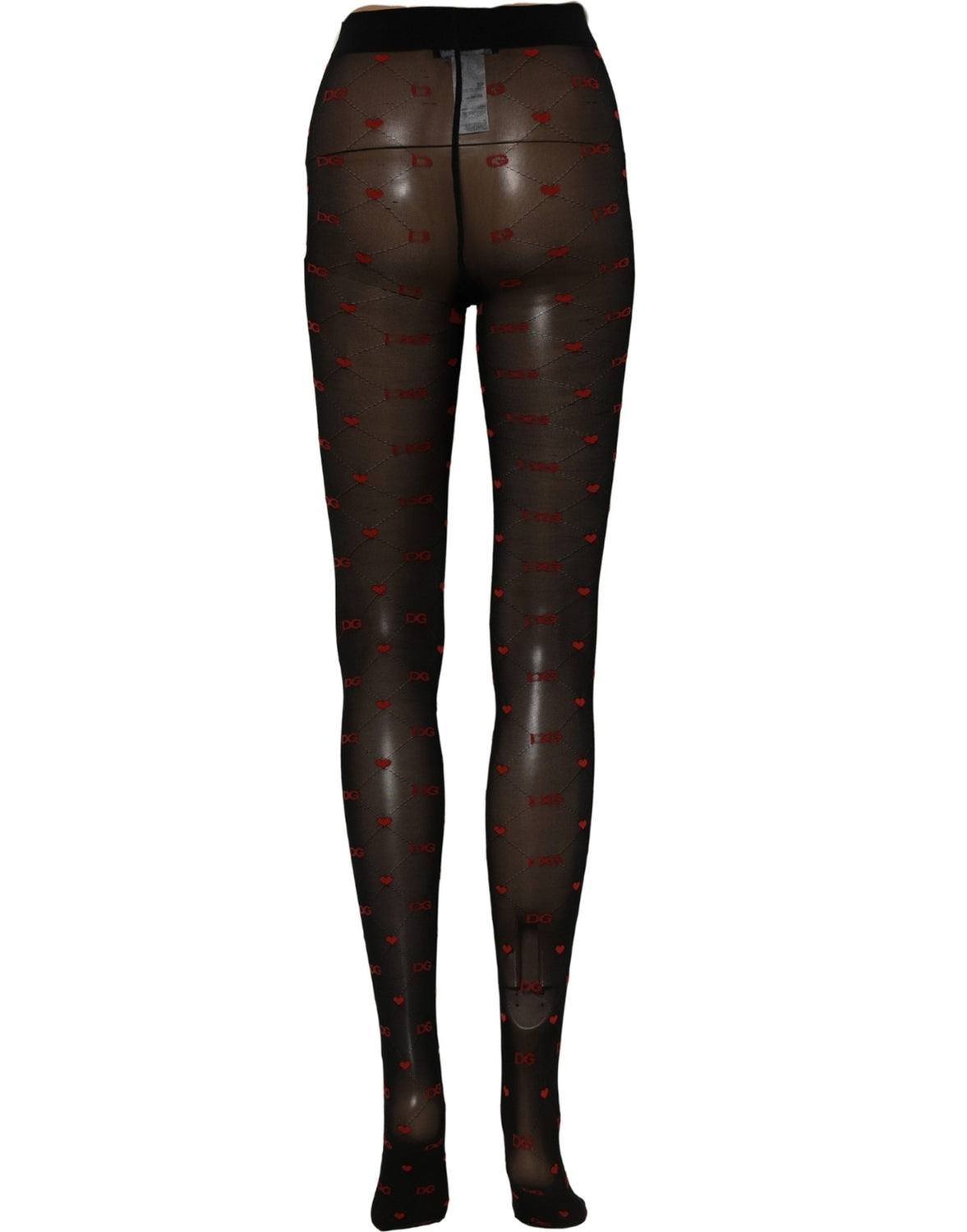 Black Nylon Hearts Tights Stocking Pantyhose Socks