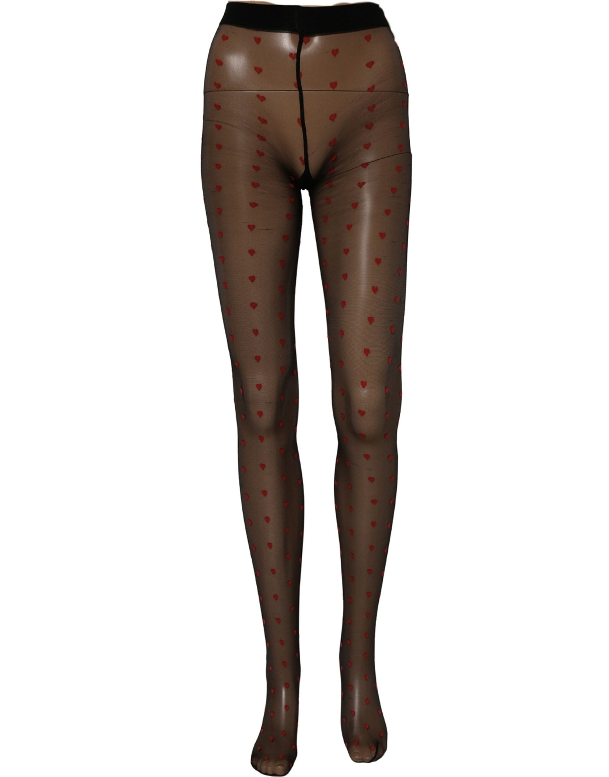 Black Nylon Hearts Tights Stocking Pantyhose Socks