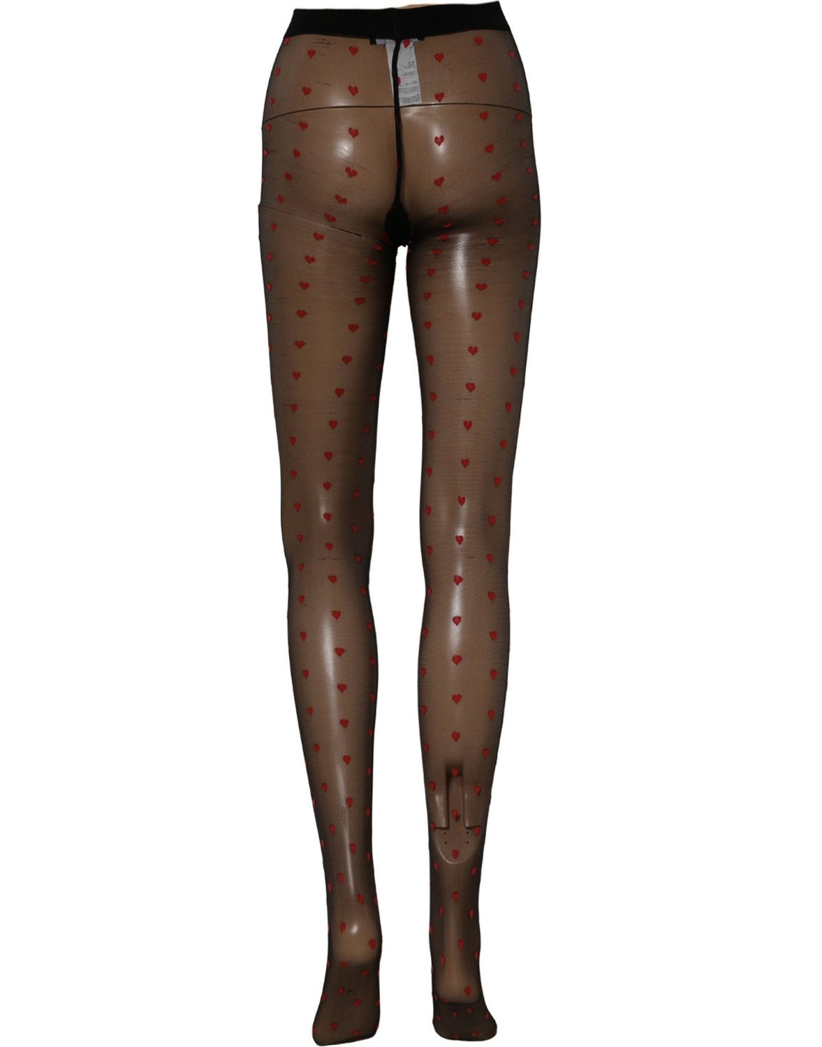 Black Nylon Hearts Tights Stocking Pantyhose Socks