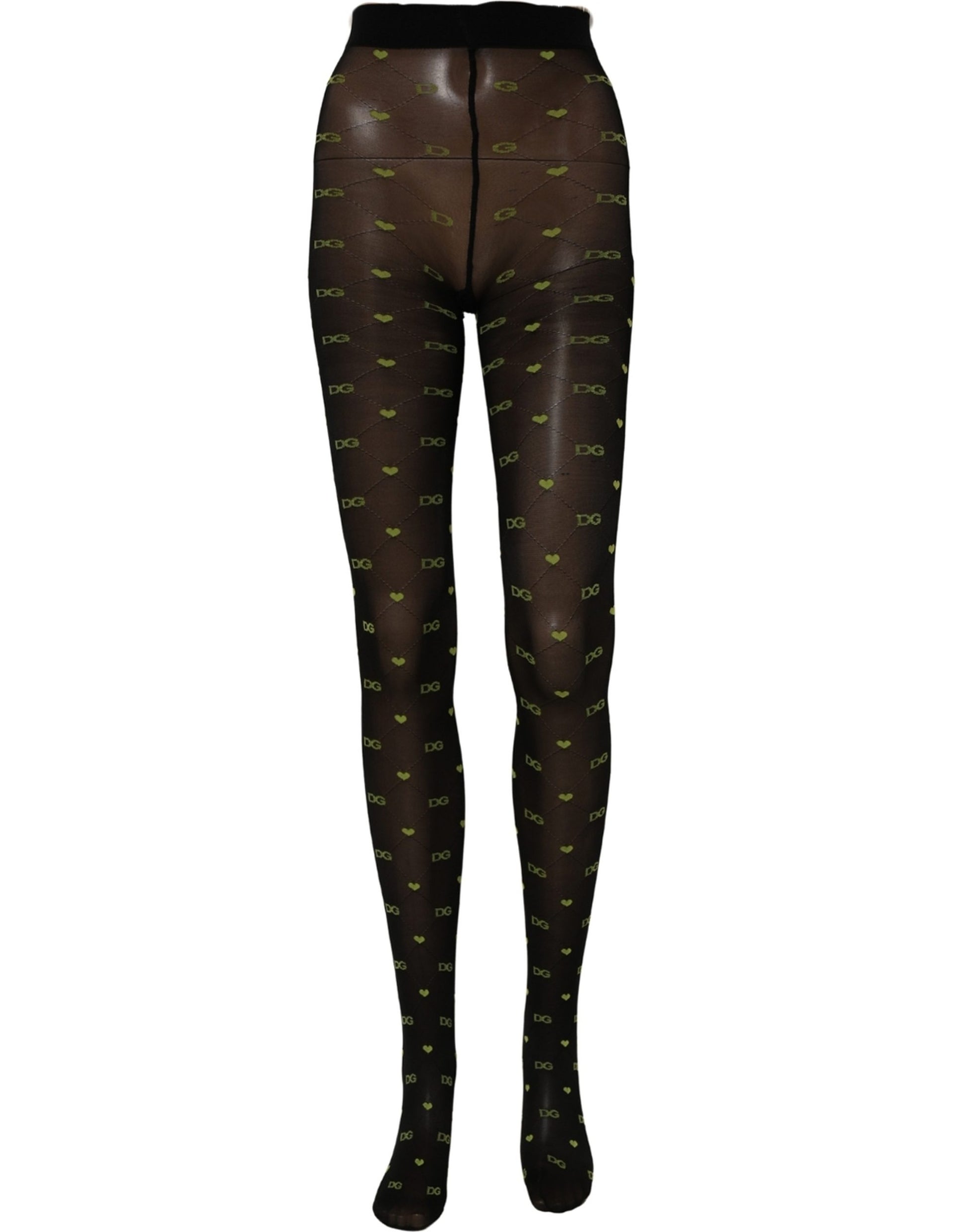Black Nylon Logo Tights Stocking Pantyhose Socks