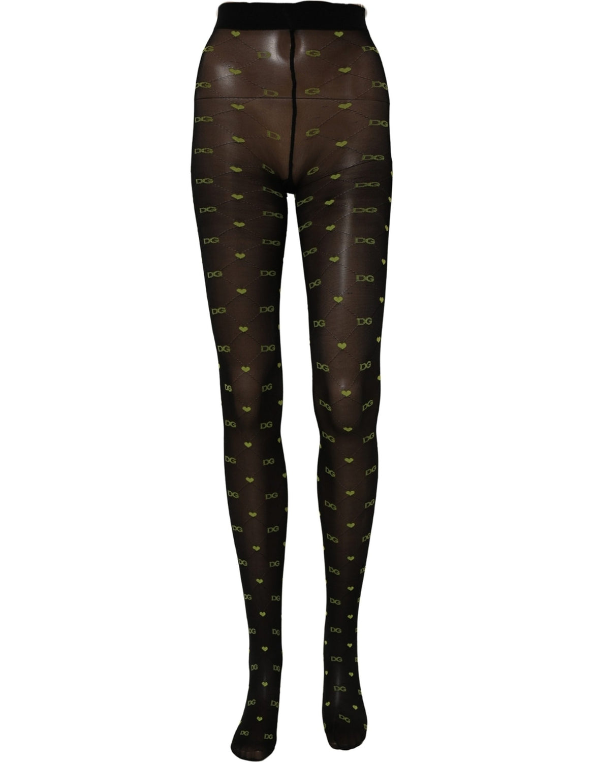 Black Nylon Logo Tights Stocking Pantyhose Socks