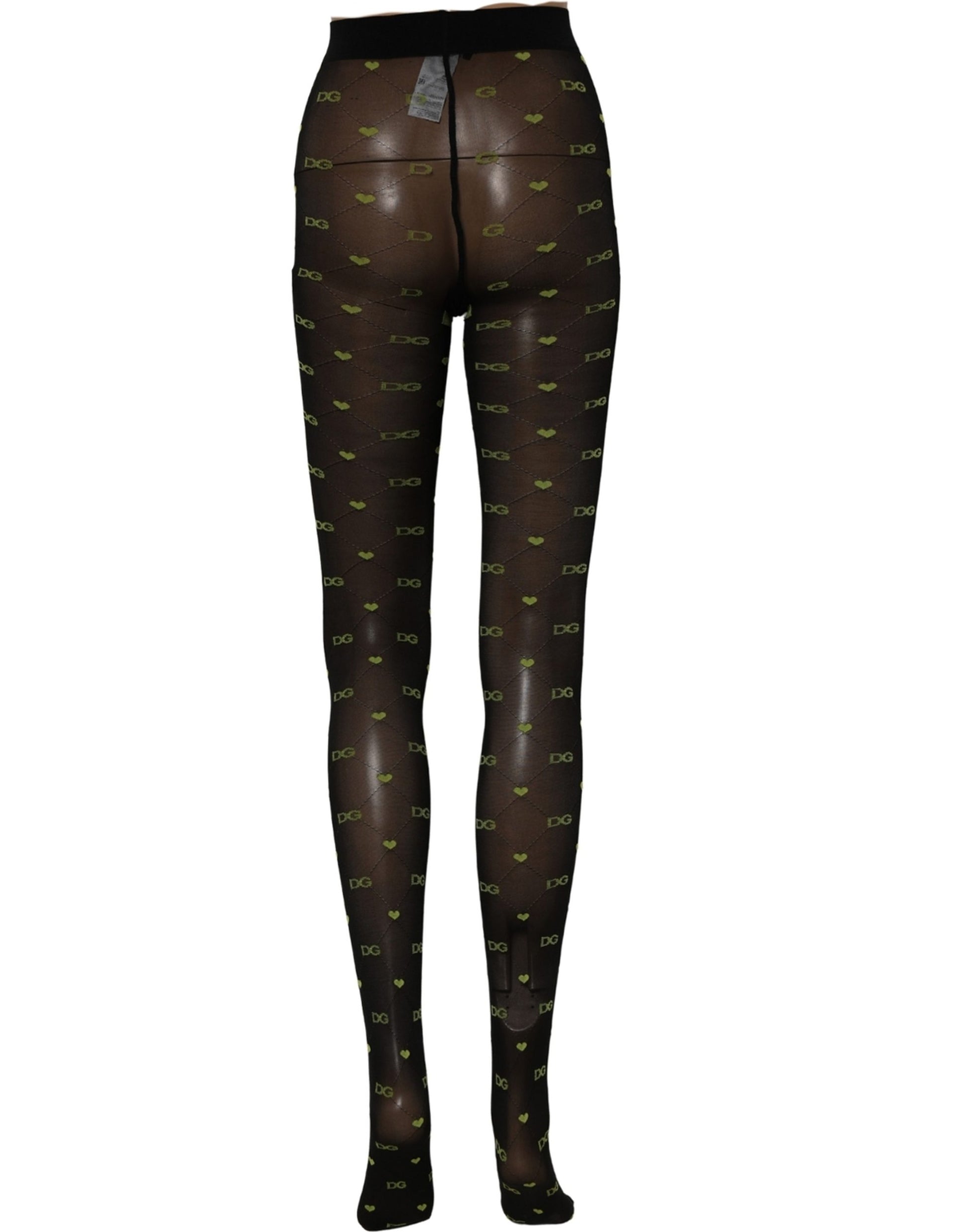 Black Nylon Logo Tights Stocking Pantyhose Socks