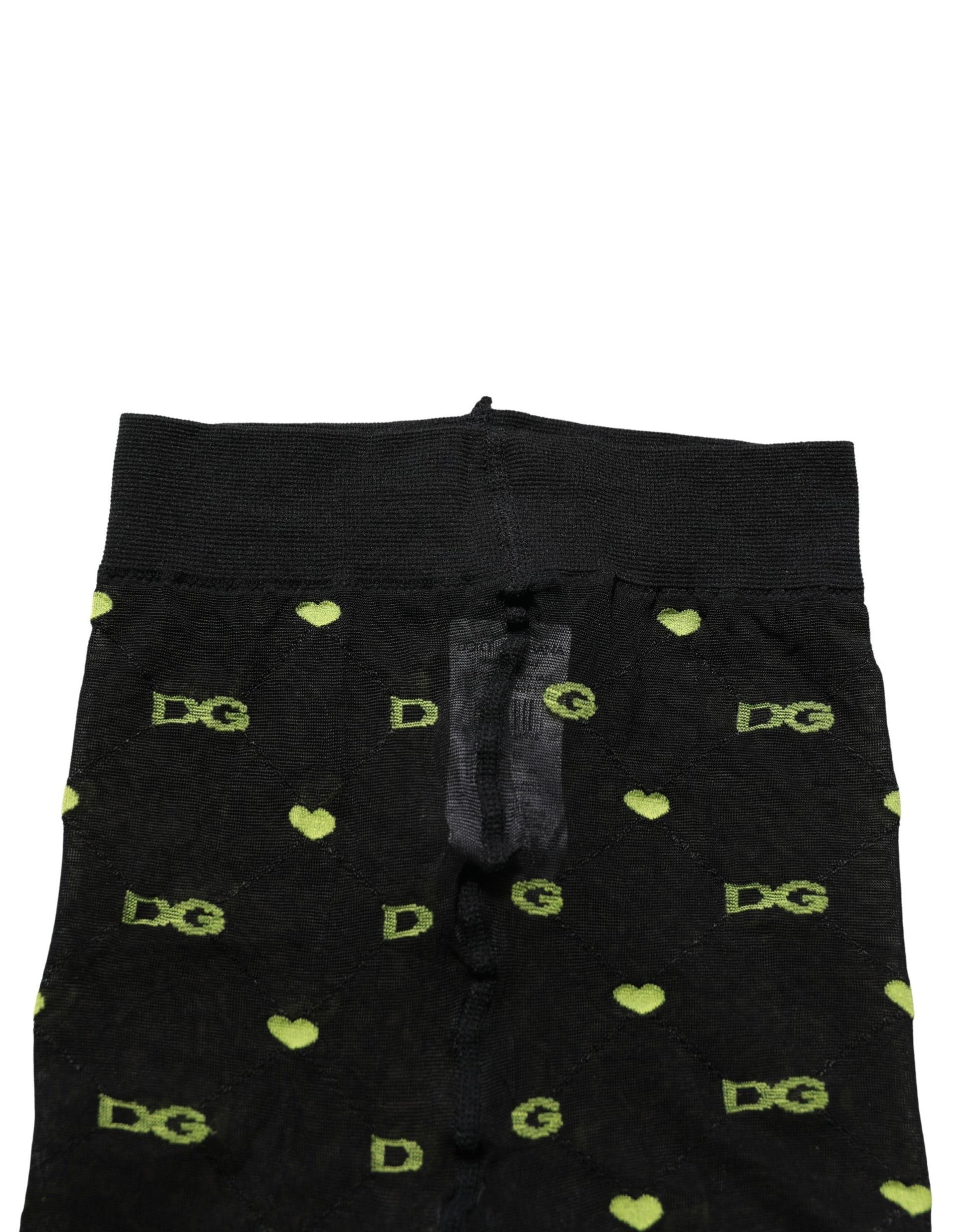 Black Nylon Logo Tights Stocking Pantyhose Socks
