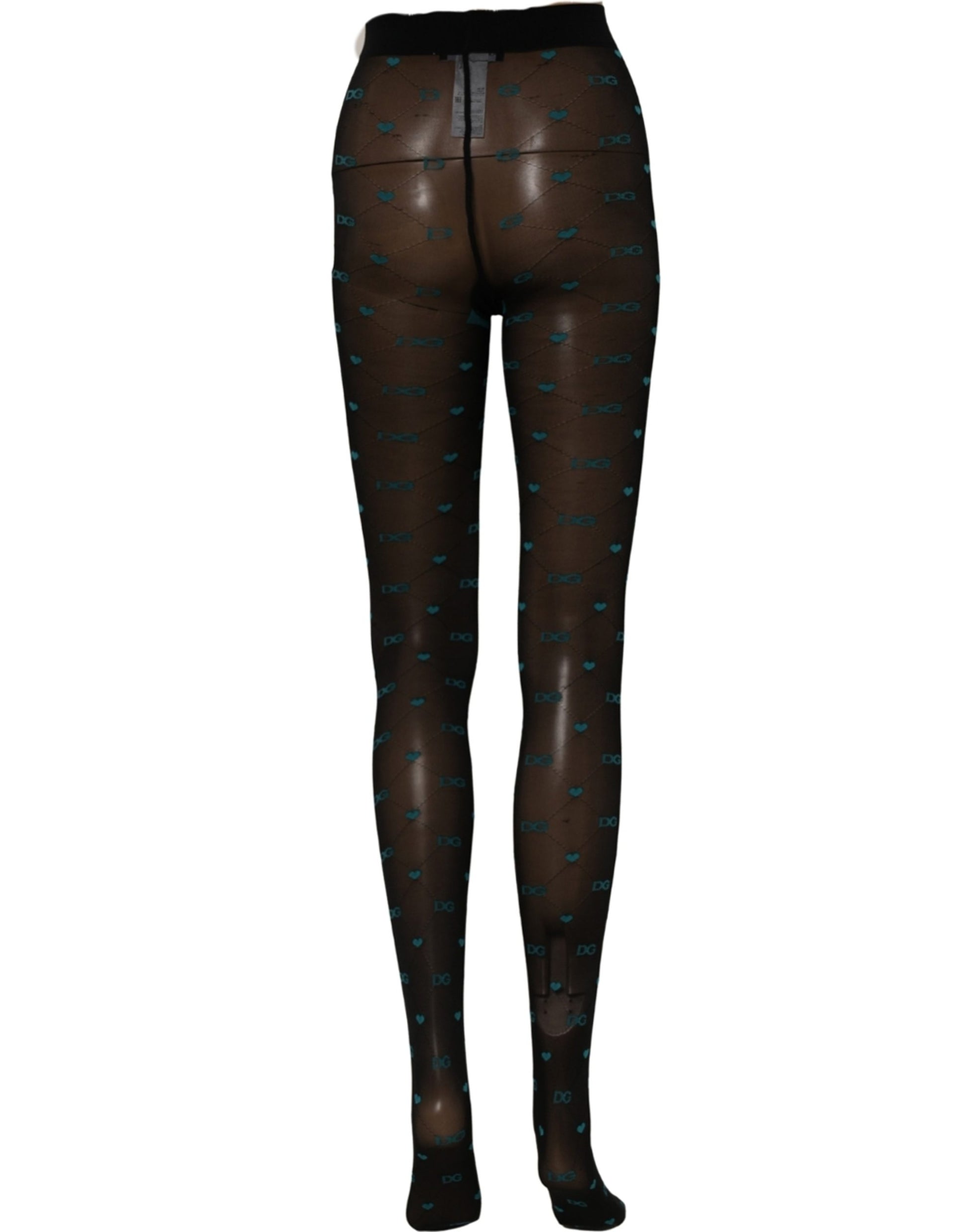 Black Nylon Logo Tights Stocking Pantyhose Socks
