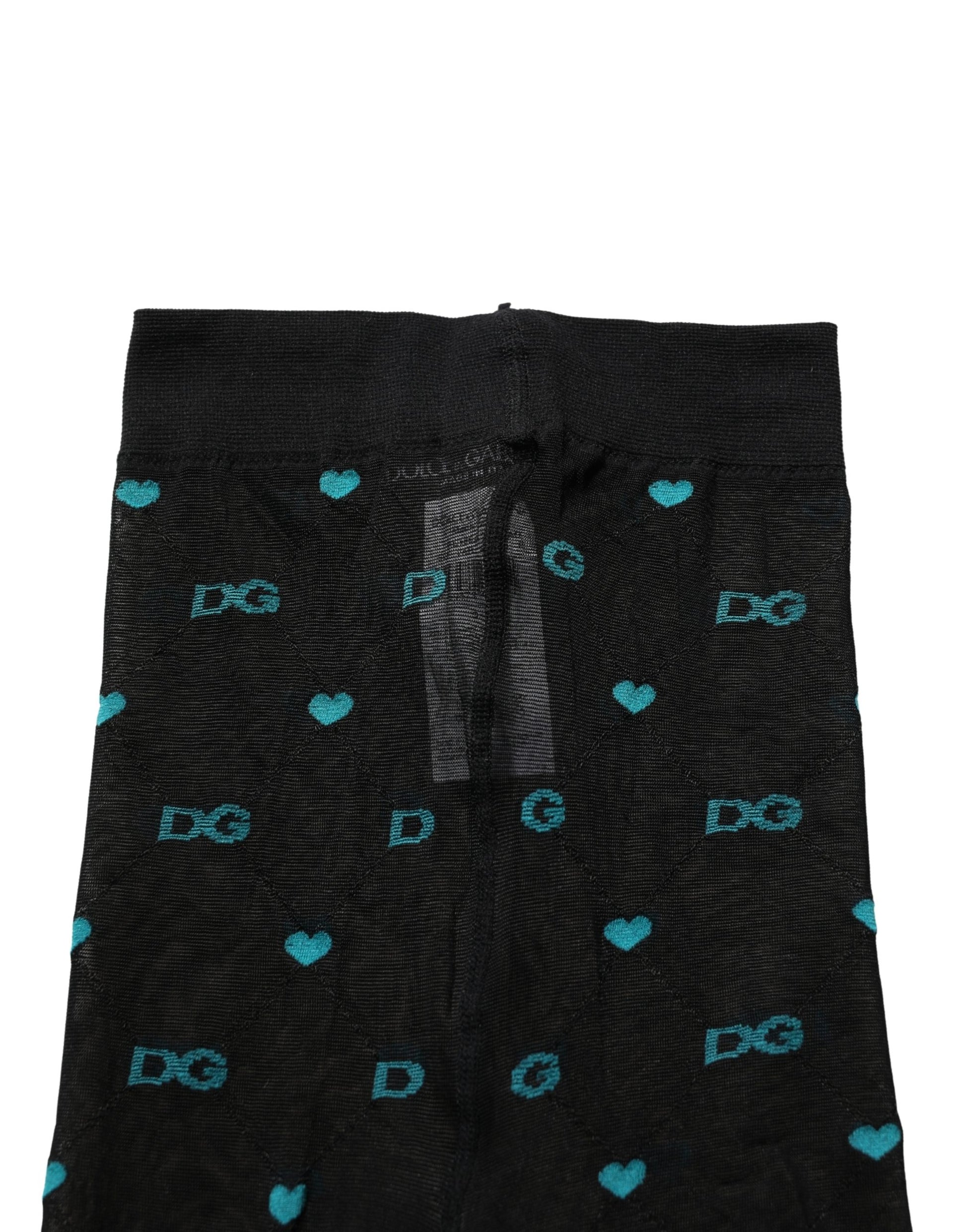 Black Nylon Logo Tights Stocking Pantyhose Socks