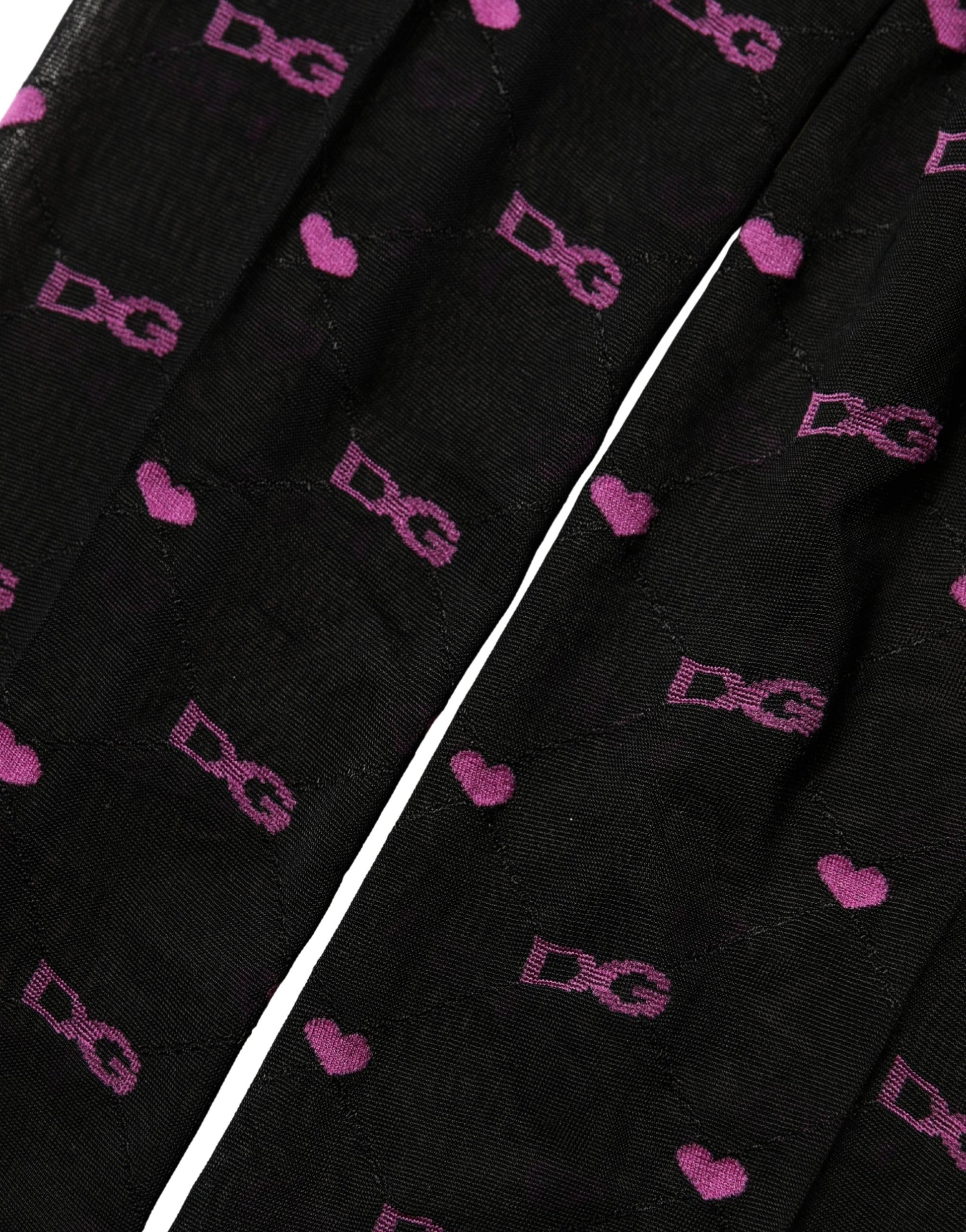 Black Nylon Hearts Tights Stocking Pantyhose Socks