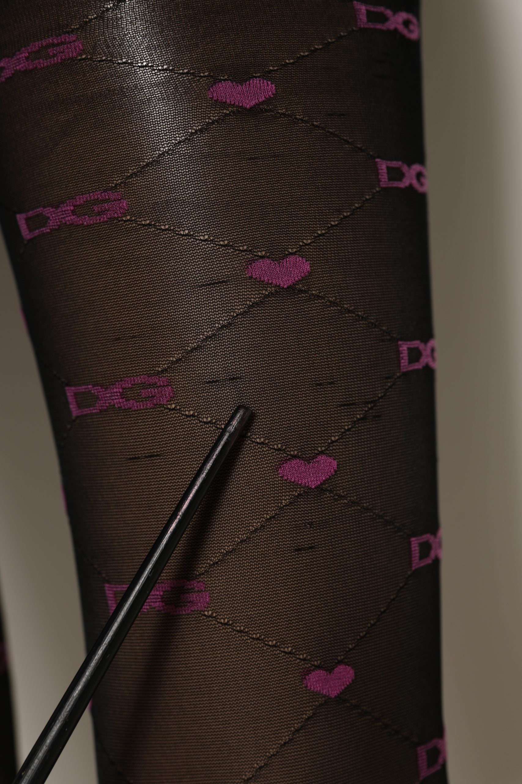 Black Nylon Hearts Tights Stocking Pantyhose Socks