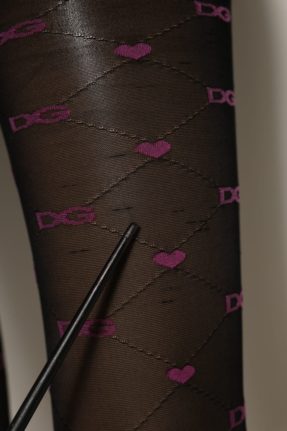 Black Nylon Hearts Tights Stocking Pantyhose Socks