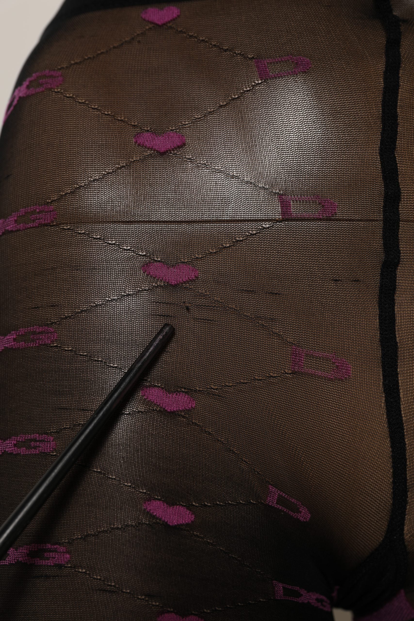 Black Nylon Hearts Tights Stocking Pantyhose Socks