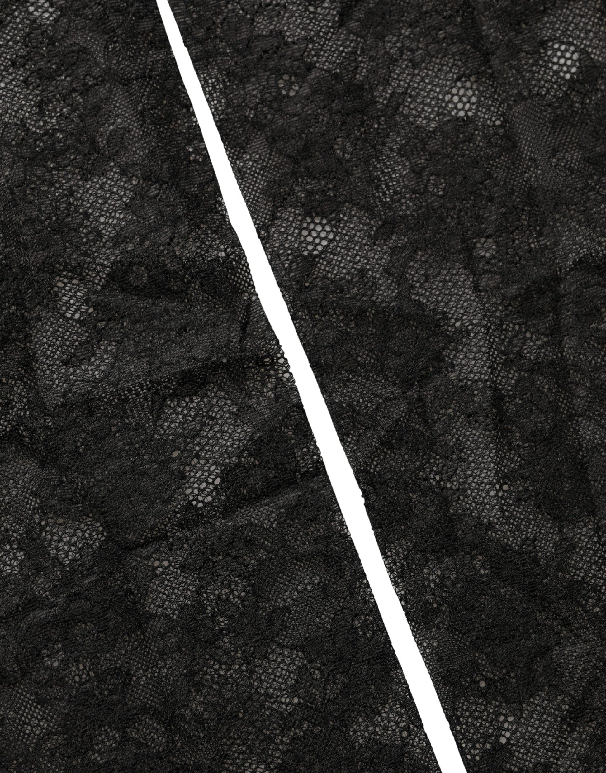 Black Floral Lace Nylon Stretch Knee High Socks