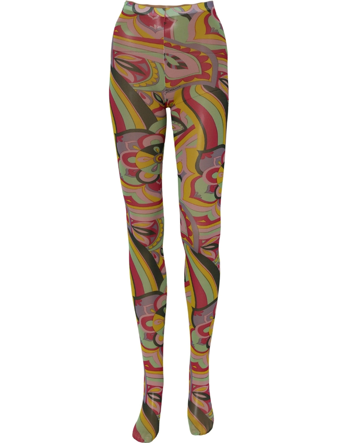 Multicolor Floral Print Tights Stockings Socks