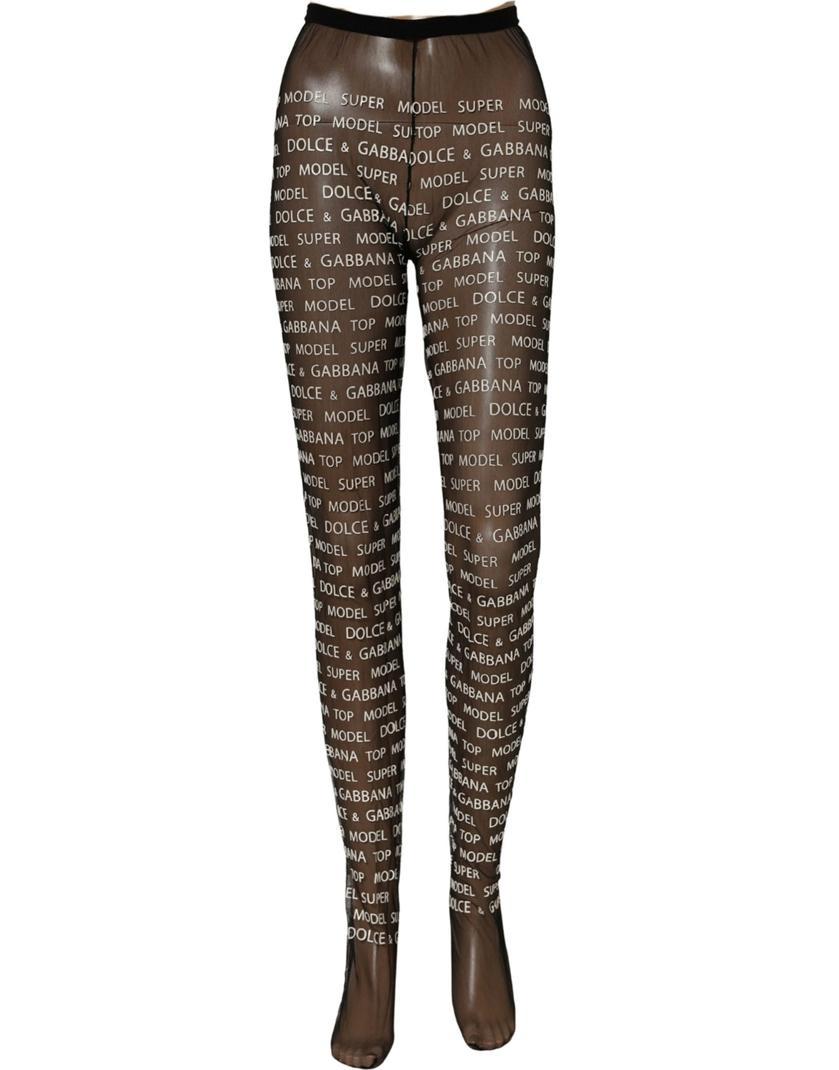 Black White All Over Print Sheer Stretch Tights Socks