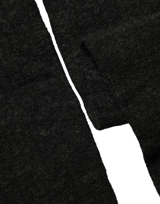 Dark Gray Wool Over Calf Long Women Accessory Socks