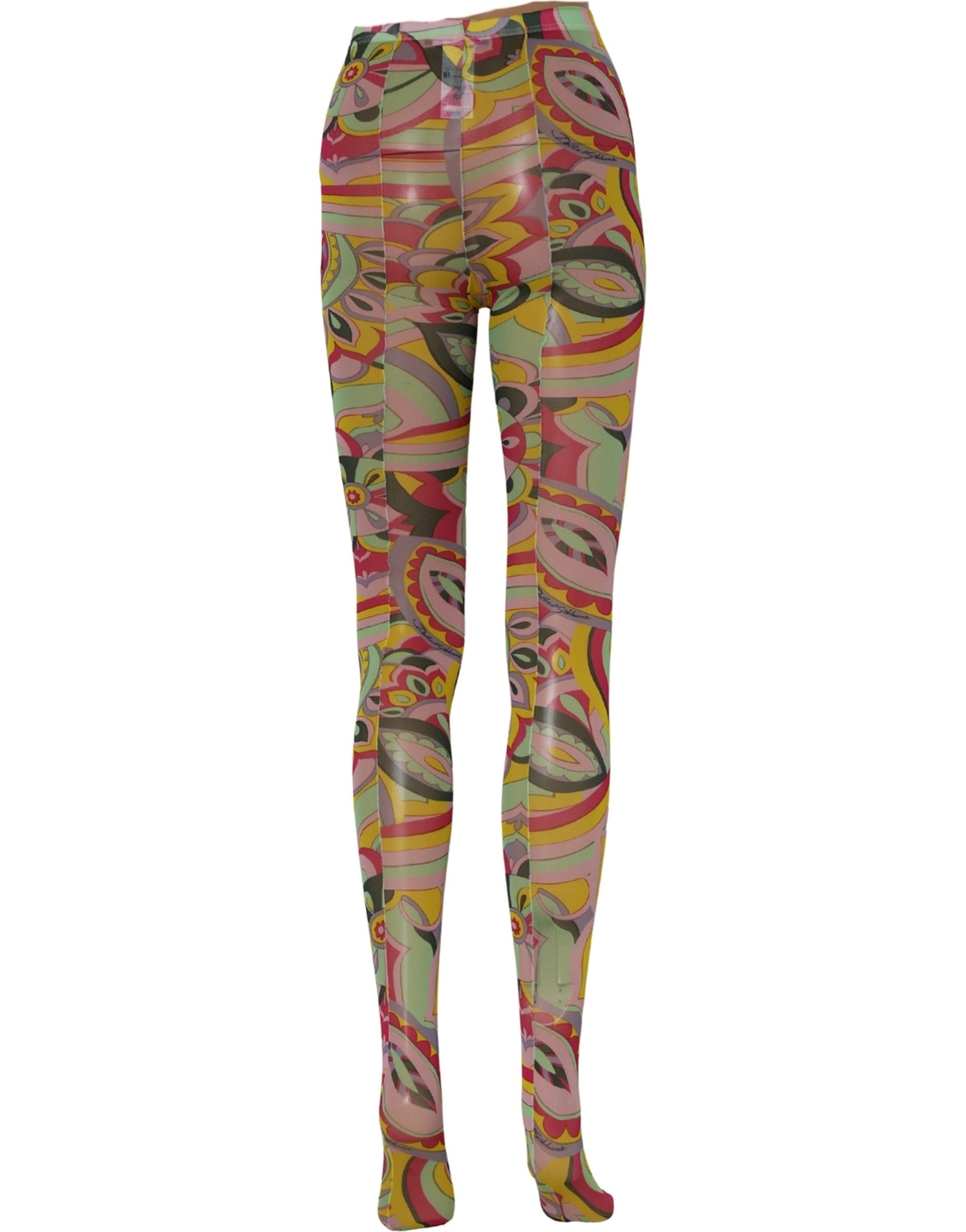 Multicolor Floral Print Tights Stockings Socks