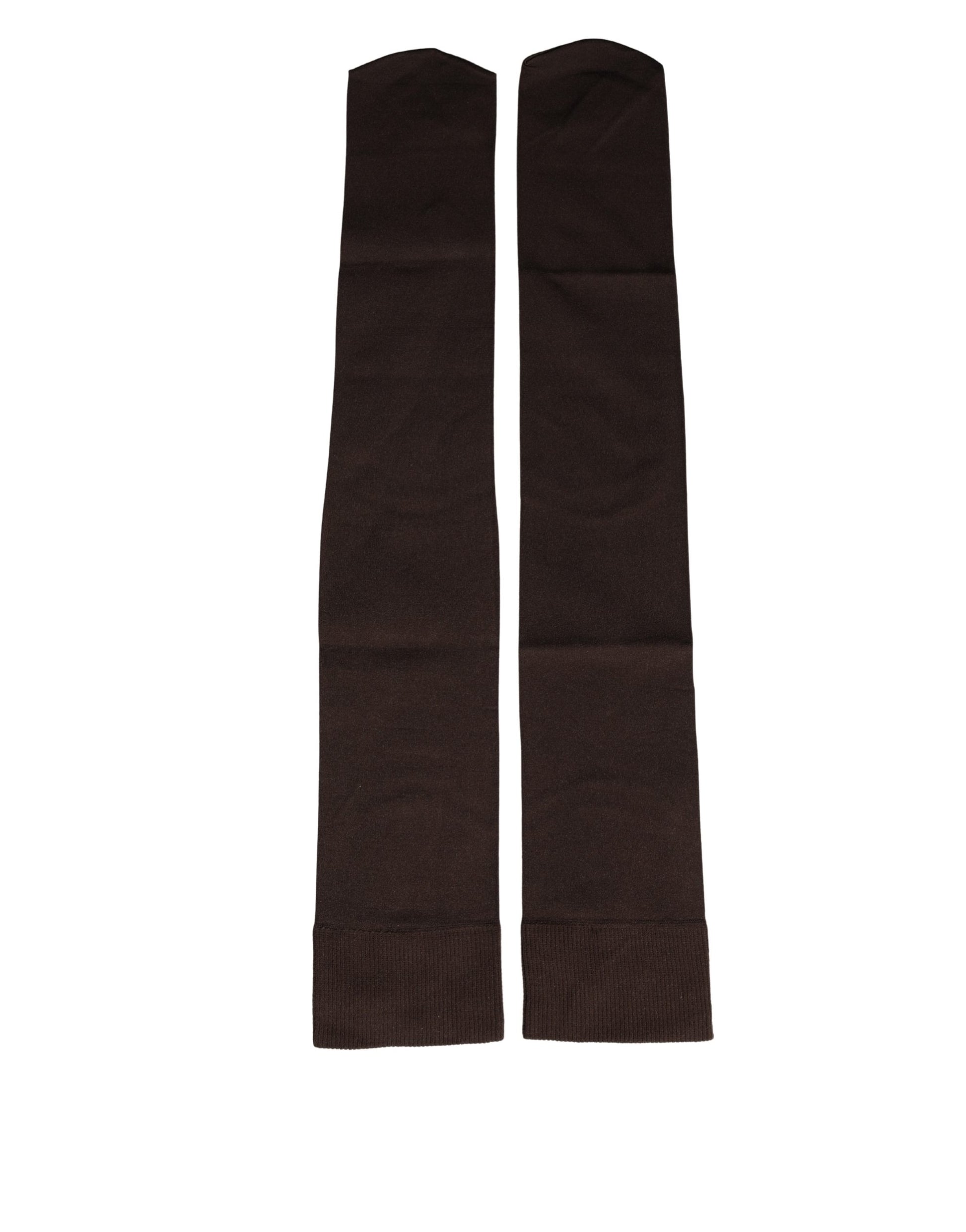 Brown Nylon Over Calf Long Women Accessory Socks