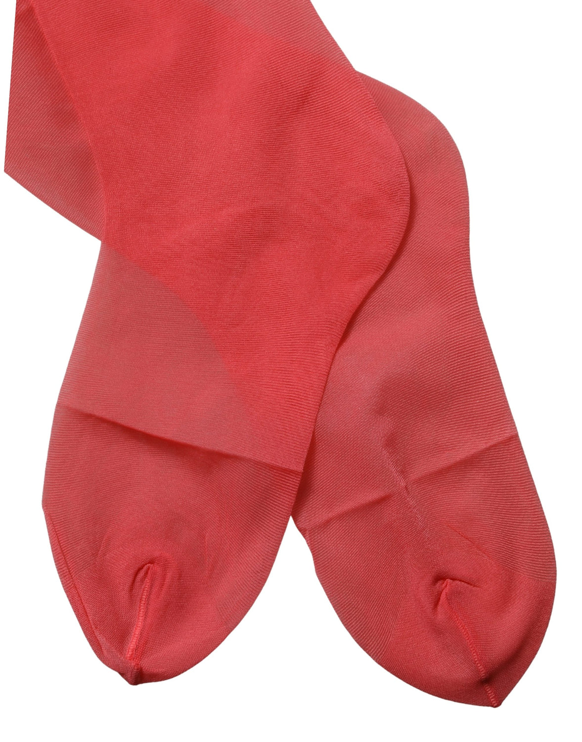 Red Nylon Mesh Sheer Calf Long Accessory Socks