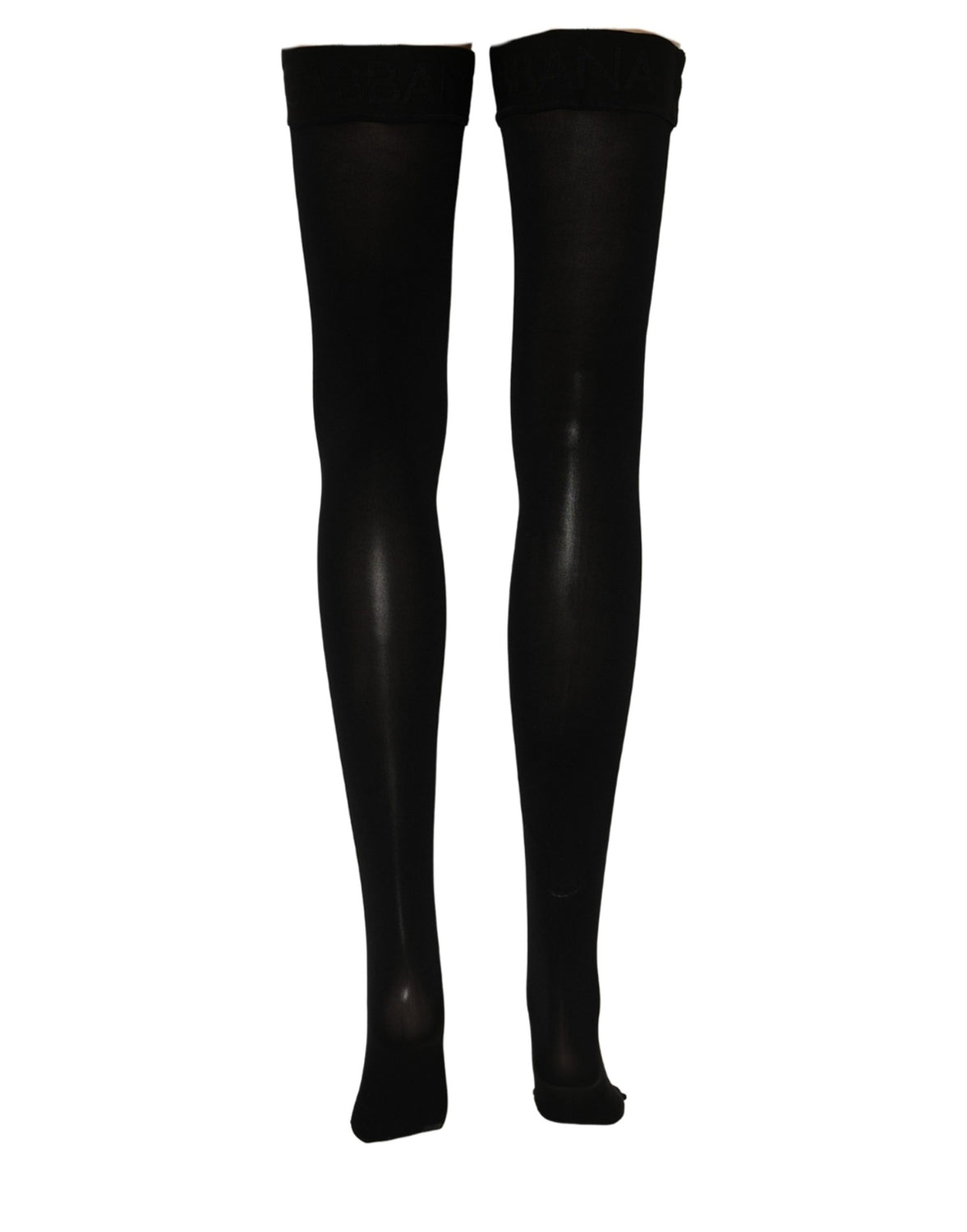 Black 100% Nylon Thigh High Stockings Socks