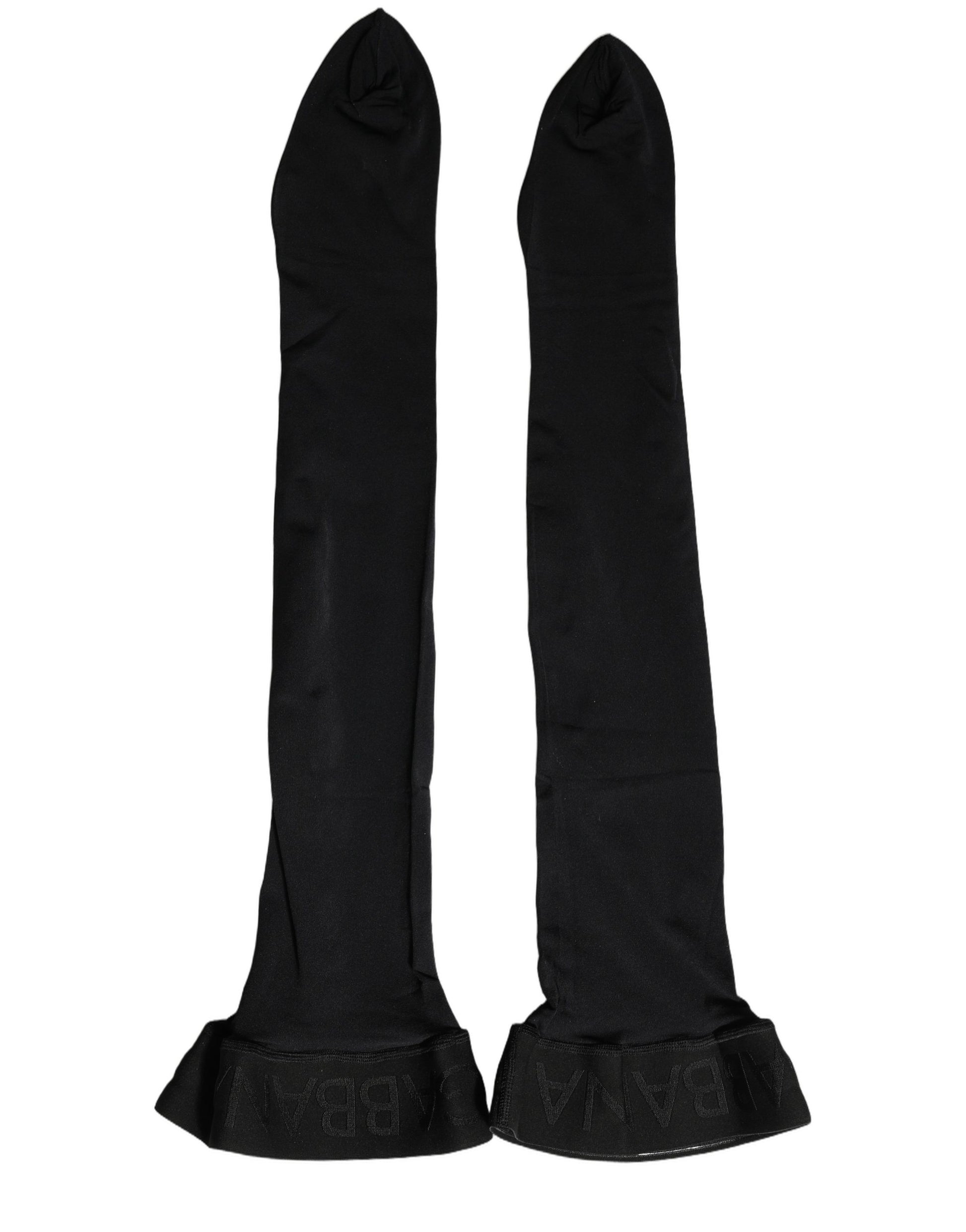 Black 100% Nylon Thigh High Stockings Socks