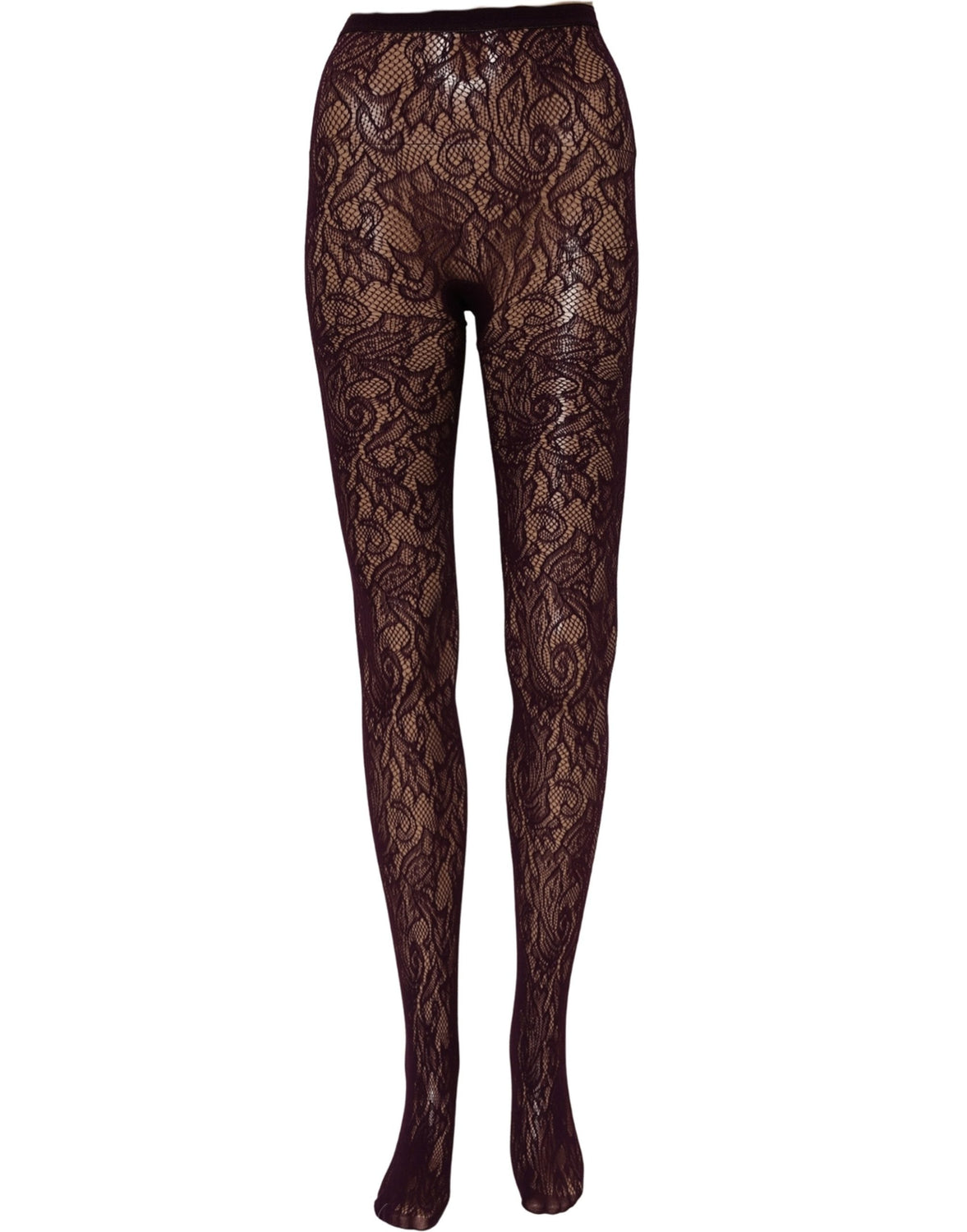 Violet Floral Fishnet Tights Stockings Pantyhose Socks