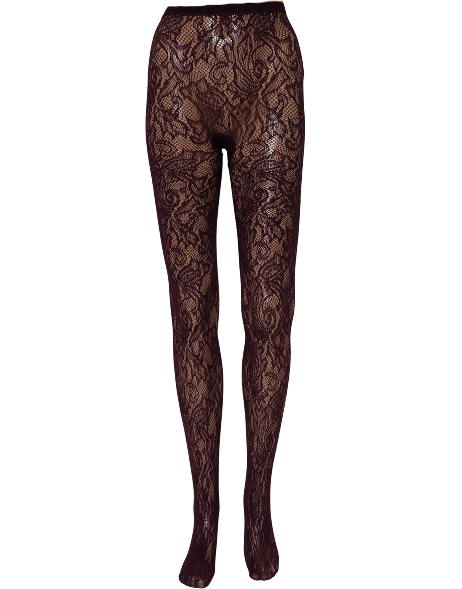 Violet Floral Fishnet Tights Stockings Pantyhose Socks