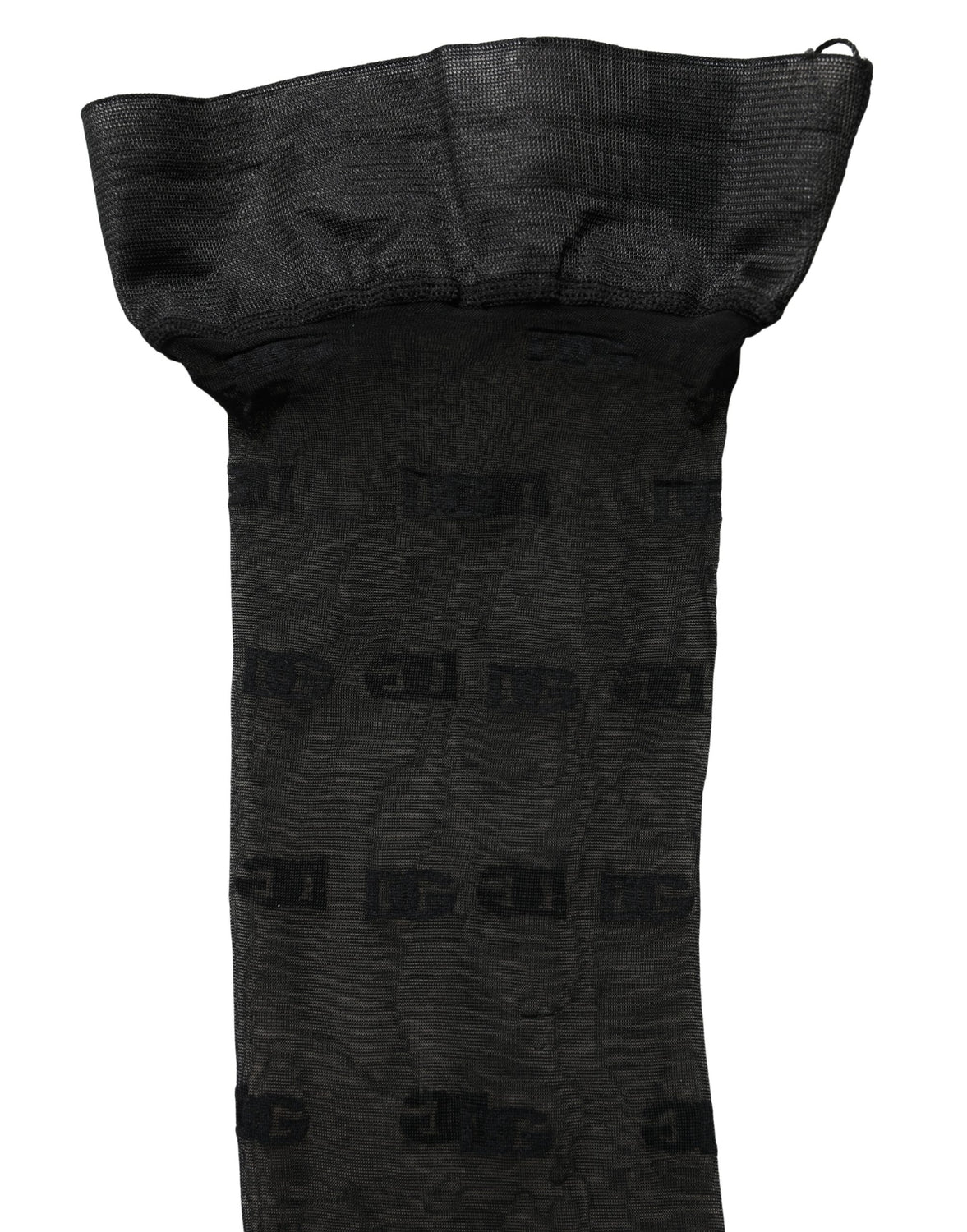 Black Sheer Logo Monogram Tights Stockings Socks