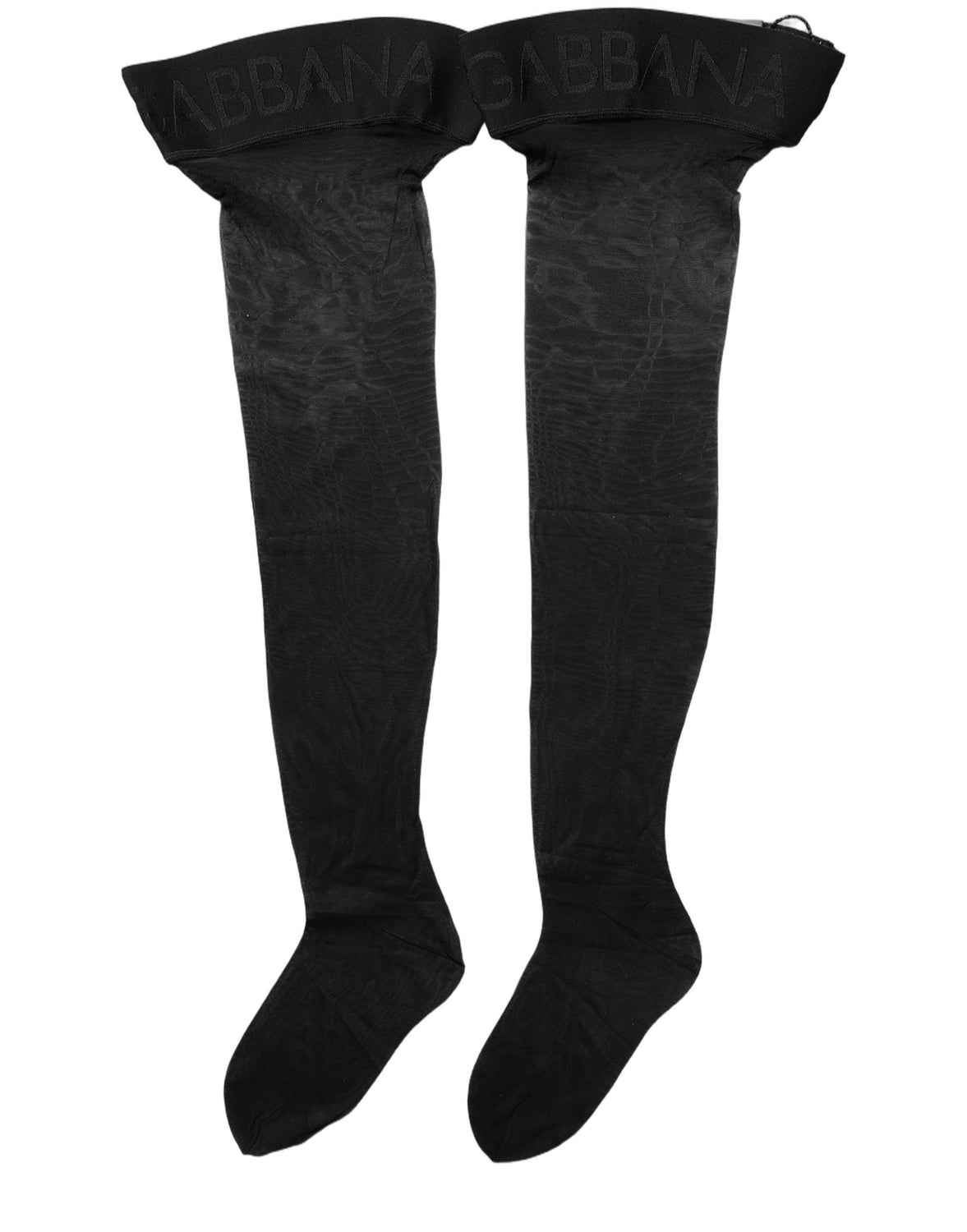 Black Nylon Logo Calf Long Women Accessory Socks