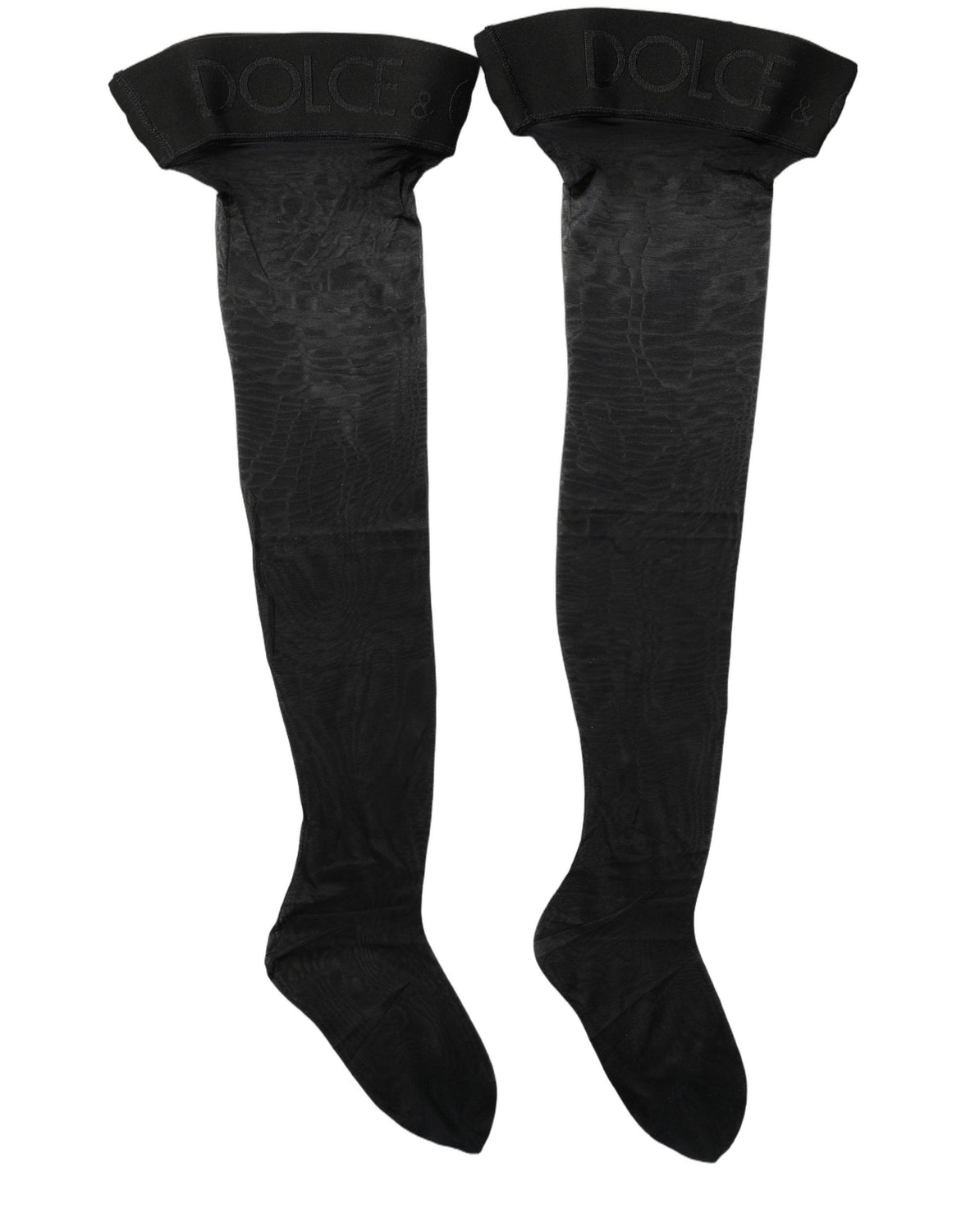 Black Nylon Logo Calf Long Women Accessory Socks